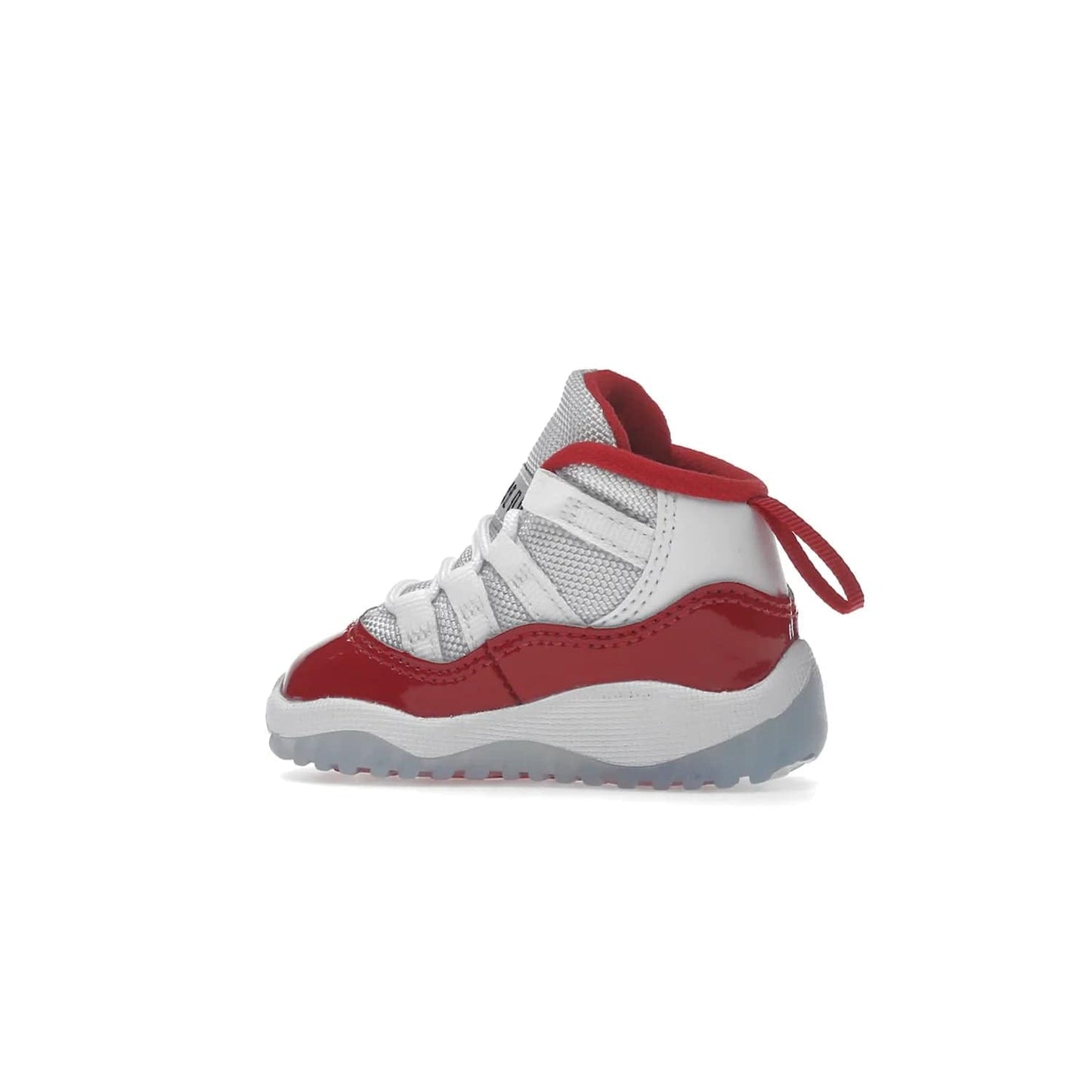 Jordan 11 Retro Cherry (2022) (TD) - Image 21 - Only at www.BallersClubKickz.com - Timeless classic. Air Jordan 11 Retro Cherry 2022 TD combines mesh, leather & suede for a unique look. White upper with varsity red suede. Jumpman logo on collar & tongue. Available Dec 10th, priced at $80.