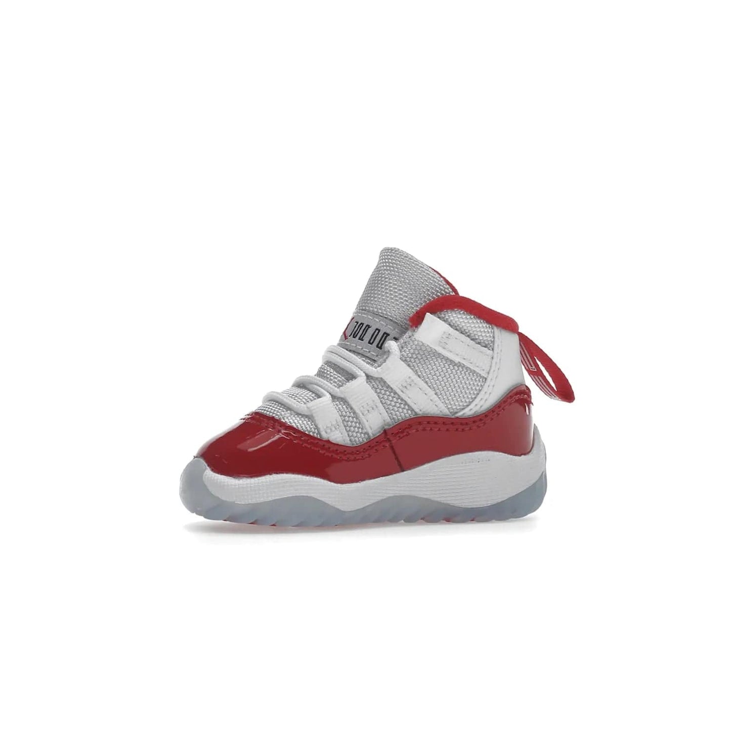 Jordan 11 Retro Cherry (2022) (TD) - Image 17 - Only at www.BallersClubKickz.com - Timeless classic. Air Jordan 11 Retro Cherry 2022 TD combines mesh, leather & suede for a unique look. White upper with varsity red suede. Jumpman logo on collar & tongue. Available Dec 10th, priced at $80.