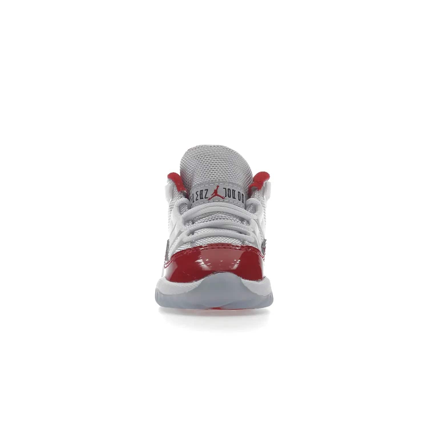 Jordan 11 Retro Cherry (2022) (TD) - Image 10 - Only at www.BallersClubKickz.com - Timeless classic. Air Jordan 11 Retro Cherry 2022 TD combines mesh, leather & suede for a unique look. White upper with varsity red suede. Jumpman logo on collar & tongue. Available Dec 10th, priced at $80.