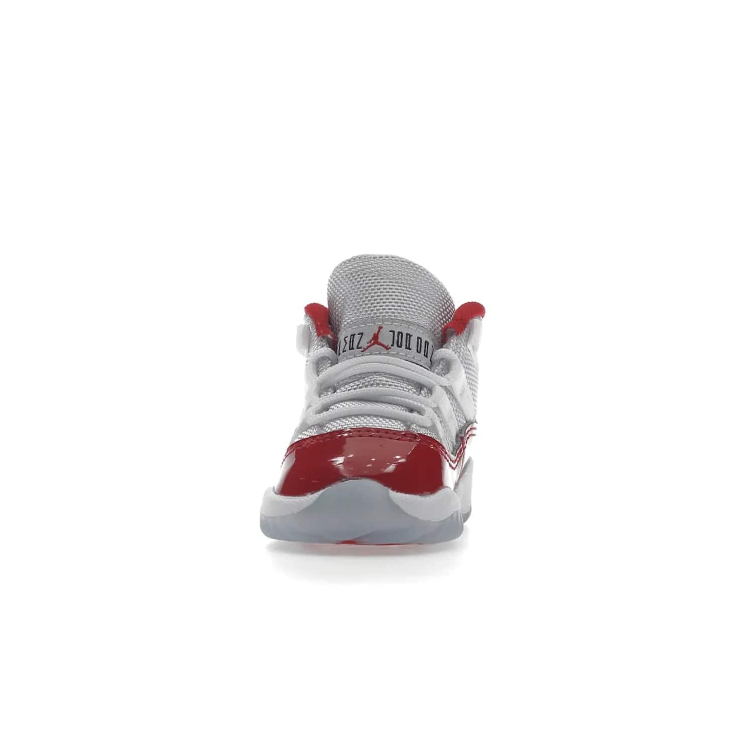 Jordan 11 Retro Cherry (2022) (TD) - Image 11 - Only at www.BallersClubKickz.com - Timeless classic. Air Jordan 11 Retro Cherry 2022 TD combines mesh, leather & suede for a unique look. White upper with varsity red suede. Jumpman logo on collar & tongue. Available Dec 10th, priced at $80.