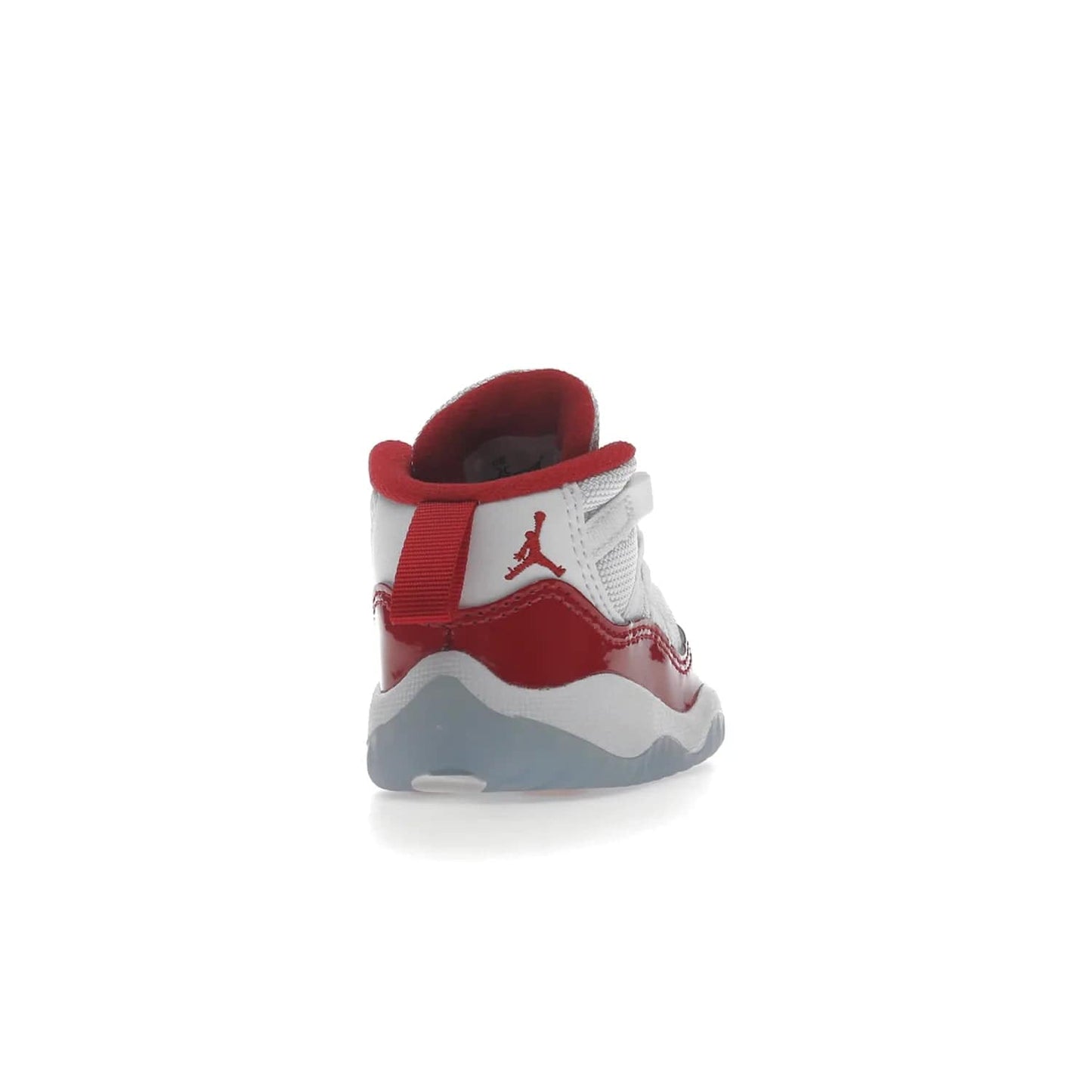 Jordan 11 Retro Cherry (2022) (TD) - Image 30 - Only at www.BallersClubKickz.com - Timeless classic. Air Jordan 11 Retro Cherry 2022 TD combines mesh, leather & suede for a unique look. White upper with varsity red suede. Jumpman logo on collar & tongue. Available Dec 10th, priced at $80.