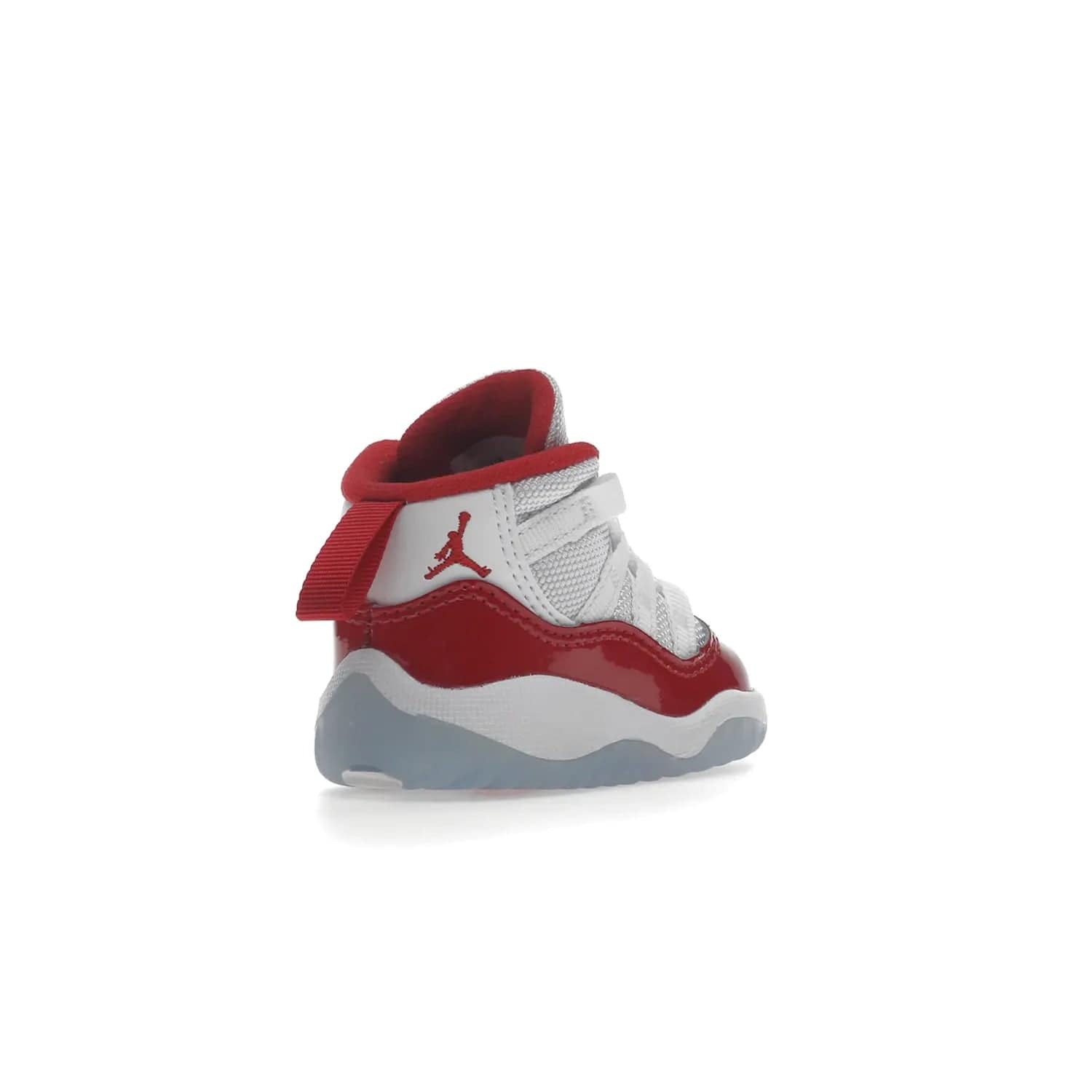 Jordan 11 Retro Cherry (2022) (TD) - Image 32 - Only at www.BallersClubKickz.com - Timeless classic. Air Jordan 11 Retro Cherry 2022 TD combines mesh, leather & suede for a unique look. White upper with varsity red suede. Jumpman logo on collar & tongue. Available Dec 10th, priced at $80.