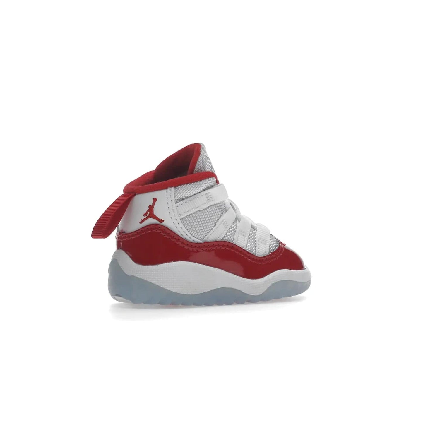 Jordan 11 Retro Cherry (2022) (TD) - Image 34 - Only at www.BallersClubKickz.com - Timeless classic. Air Jordan 11 Retro Cherry 2022 TD combines mesh, leather & suede for a unique look. White upper with varsity red suede. Jumpman logo on collar & tongue. Available Dec 10th, priced at $80.