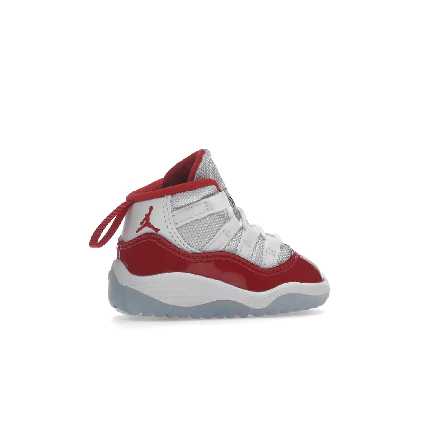 Jordan 11 Retro Cherry (2022) (TD) - Image 35 - Only at www.BallersClubKickz.com - Timeless classic. Air Jordan 11 Retro Cherry 2022 TD combines mesh, leather & suede for a unique look. White upper with varsity red suede. Jumpman logo on collar & tongue. Available Dec 10th, priced at $80.