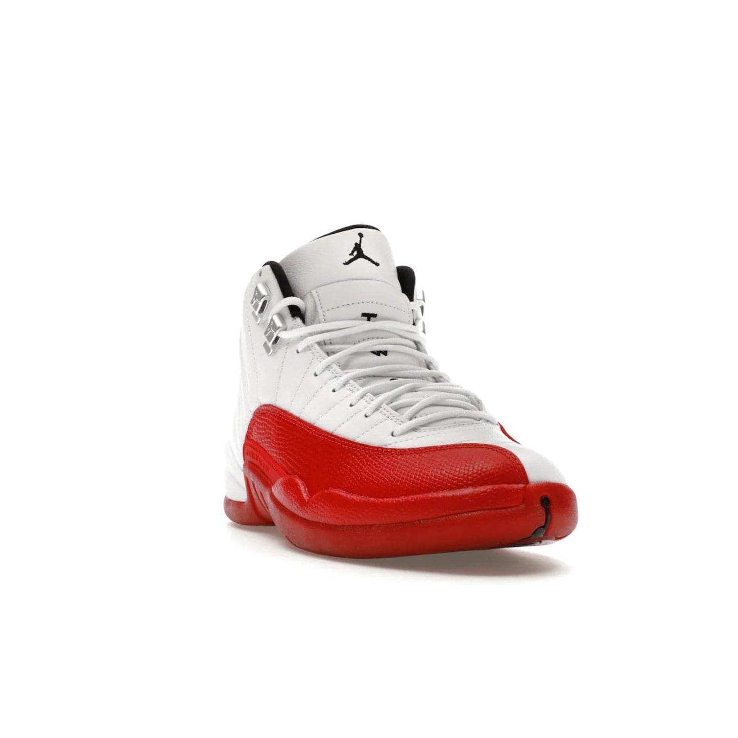 Jordan 12 Retro Cherry (2023) - Image 7 - Only at www.BallersClubKickz.com - Live your sneaker legend with the Jordan 12 Retro Cherry. Iconic pebbled leather mudguards, quilted uppers, and varsity red accents make this 1997 classic a must-have for 2023. Shine on with silver hardware and matching midsoles, and bring it all together for limited-edition style on October 28th. Step into Jordan legacy with the Retro Cherry.
