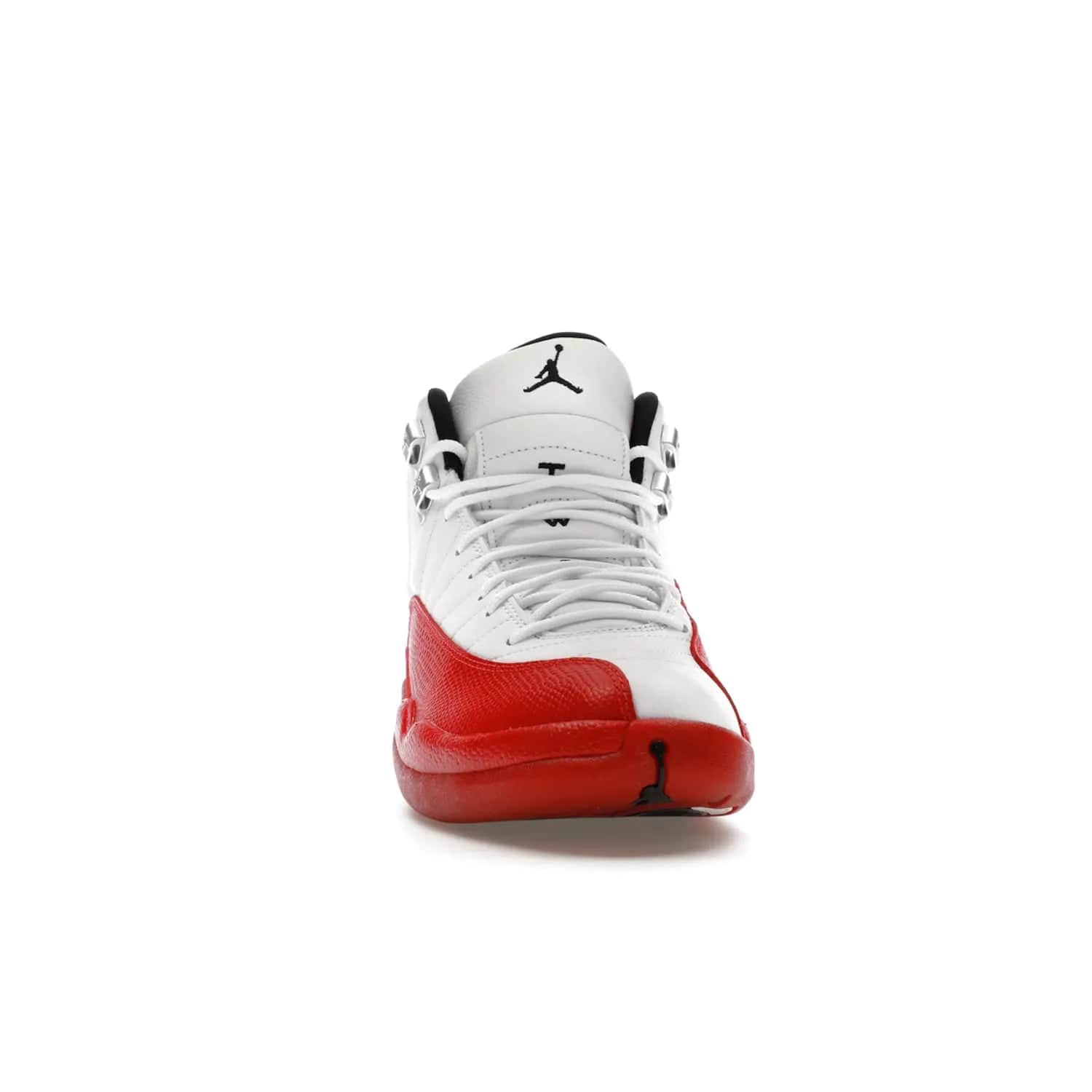 Jordan 12 Retro Cherry (2023) - Image 9 - Only at www.BallersClubKickz.com - Live your sneaker legend with the Jordan 12 Retro Cherry. Iconic pebbled leather mudguards, quilted uppers, and varsity red accents make this 1997 classic a must-have for 2023. Shine on with silver hardware and matching midsoles, and bring it all together for limited-edition style on October 28th. Step into Jordan legacy with the Retro Cherry.