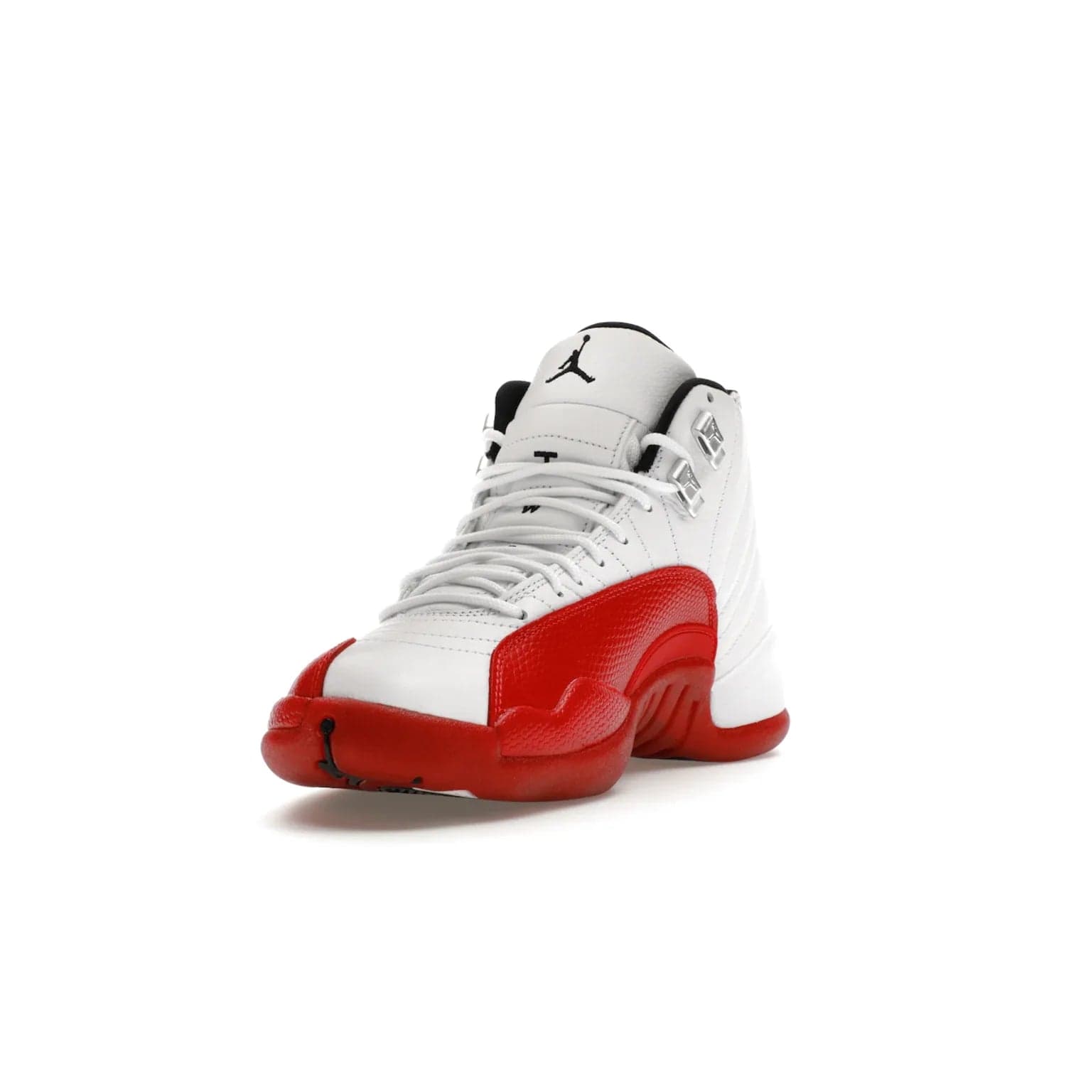 Jordan 12 Retro Cherry (2023) - Image 13 - Only at www.BallersClubKickz.com - Live your sneaker legend with the Jordan 12 Retro Cherry. Iconic pebbled leather mudguards, quilted uppers, and varsity red accents make this 1997 classic a must-have for 2023. Shine on with silver hardware and matching midsoles, and bring it all together for limited-edition style on October 28th. Step into Jordan legacy with the Retro Cherry.