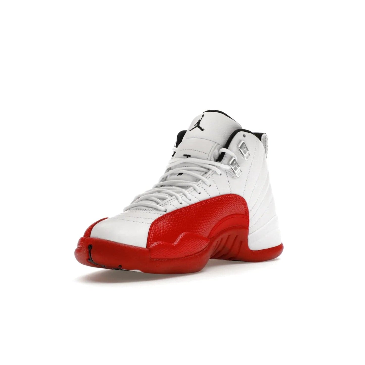 Jordan 12 Retro Cherry (2023) - Image 14 - Only at www.BallersClubKickz.com - Live your sneaker legend with the Jordan 12 Retro Cherry. Iconic pebbled leather mudguards, quilted uppers, and varsity red accents make this 1997 classic a must-have for 2023. Shine on with silver hardware and matching midsoles, and bring it all together for limited-edition style on October 28th. Step into Jordan legacy with the Retro Cherry.