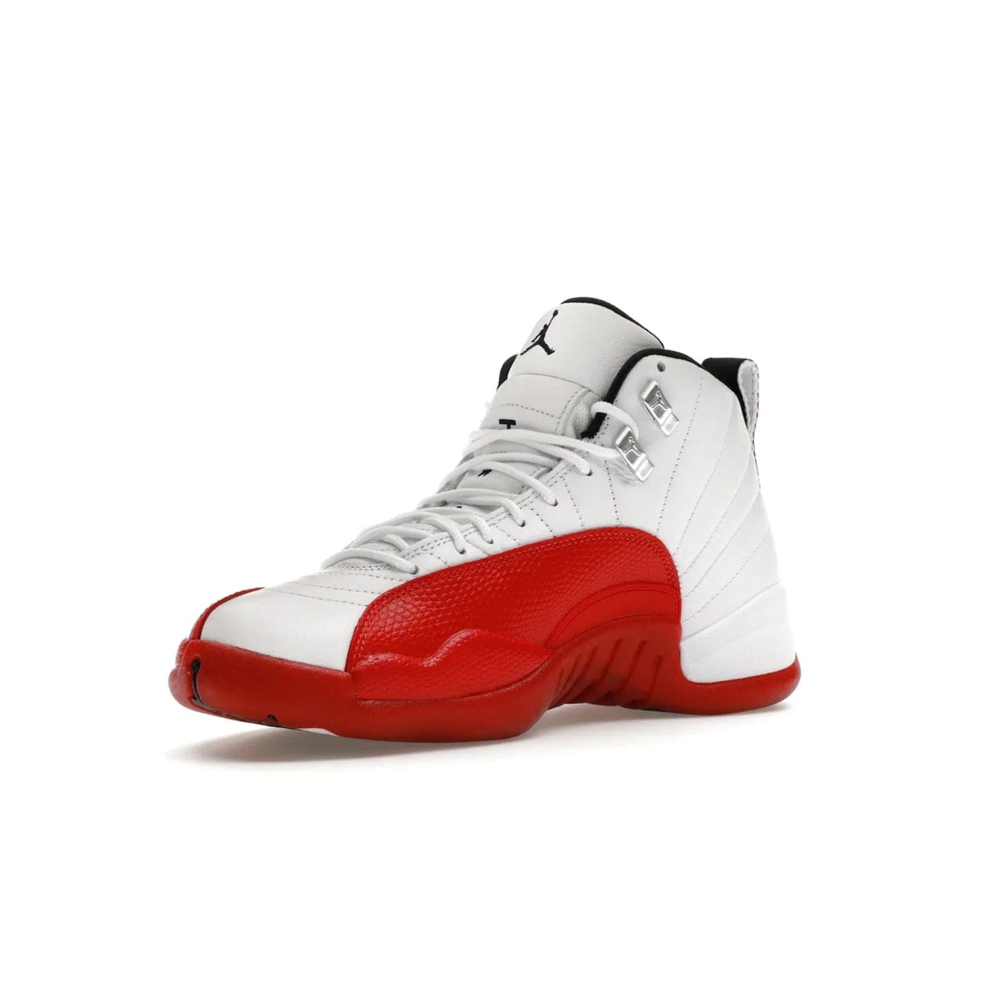Jordan 12 Retro Cherry (2023) - Image 15 - Only at www.BallersClubKickz.com - Live your sneaker legend with the Jordan 12 Retro Cherry. Iconic pebbled leather mudguards, quilted uppers, and varsity red accents make this 1997 classic a must-have for 2023. Shine on with silver hardware and matching midsoles, and bring it all together for limited-edition style on October 28th. Step into Jordan legacy with the Retro Cherry.