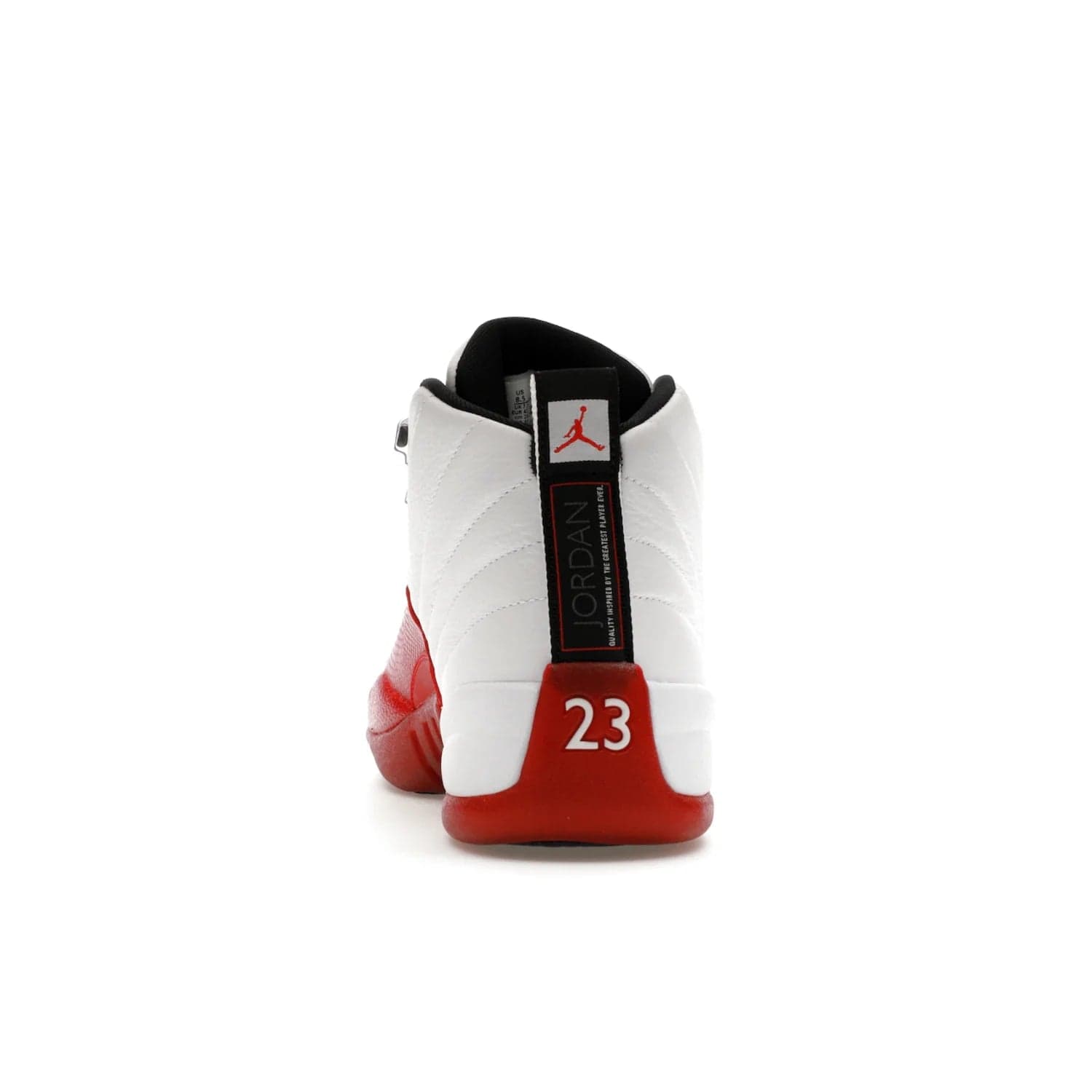 Jordan 12 Retro Cherry (2023) - Image 27 - Only at www.BallersClubKickz.com - Live your sneaker legend with the Jordan 12 Retro Cherry. Iconic pebbled leather mudguards, quilted uppers, and varsity red accents make this 1997 classic a must-have for 2023. Shine on with silver hardware and matching midsoles, and bring it all together for limited-edition style on October 28th. Step into Jordan legacy with the Retro Cherry.
