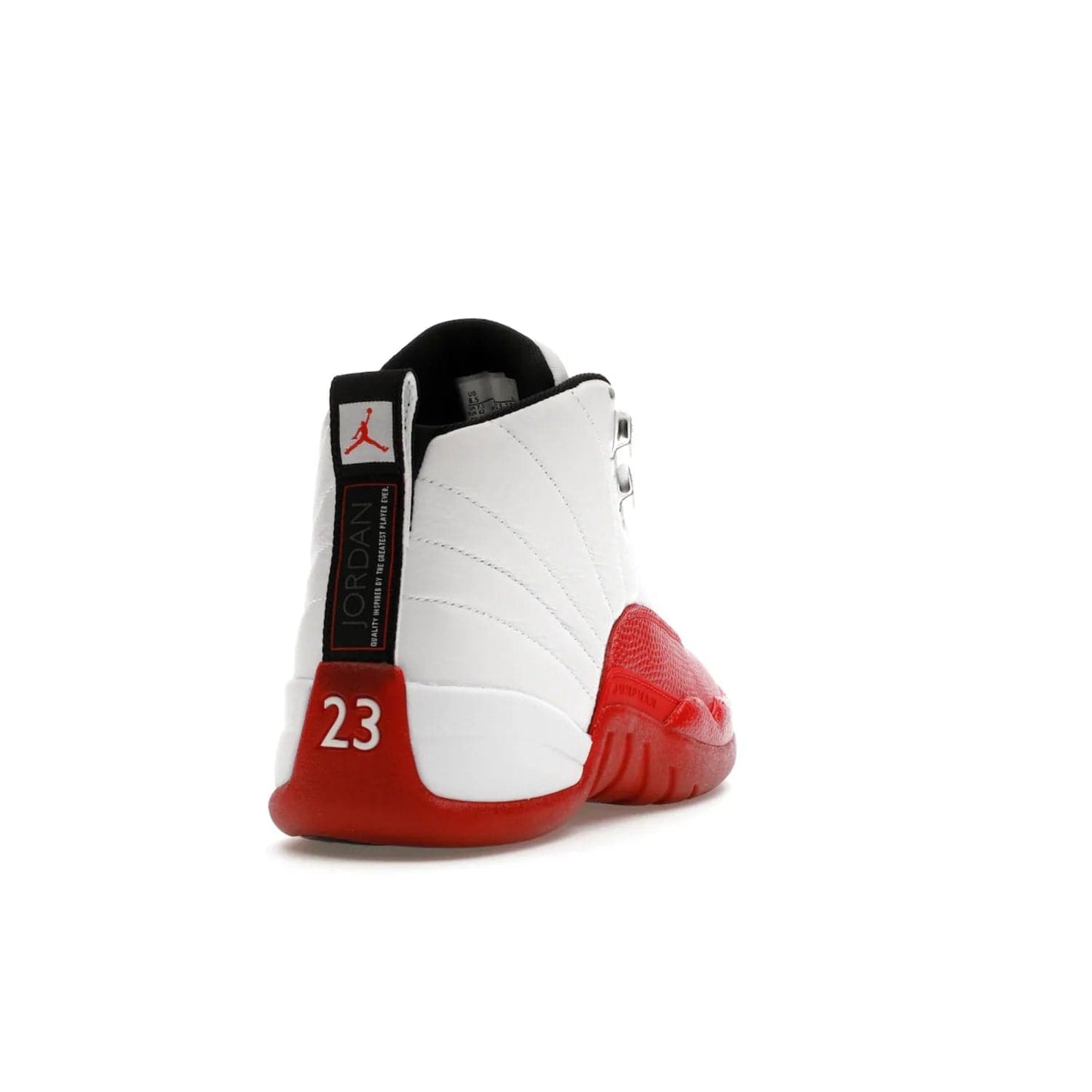 Jordan 12 Retro Cherry (2023) - Image 30 - Only at www.BallersClubKickz.com - Live your sneaker legend with the Jordan 12 Retro Cherry. Iconic pebbled leather mudguards, quilted uppers, and varsity red accents make this 1997 classic a must-have for 2023. Shine on with silver hardware and matching midsoles, and bring it all together for limited-edition style on October 28th. Step into Jordan legacy with the Retro Cherry.