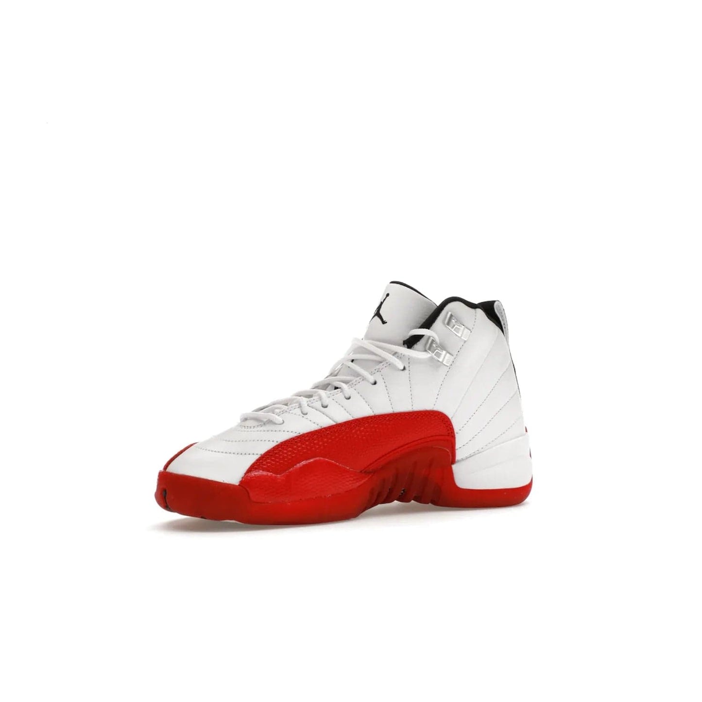 Jordan 12 Retro Cherry (2023) (GS) - Image 16 - Only at www.BallersClubKickz.com - Grab the Jordan 12 Retro Cherry (2023) (GS) and show off your signature style with these iconic kicks. Dressed in White, Black and Varsity Red, these timeless kicks are sure to turn heads. Available October 28, 2023.