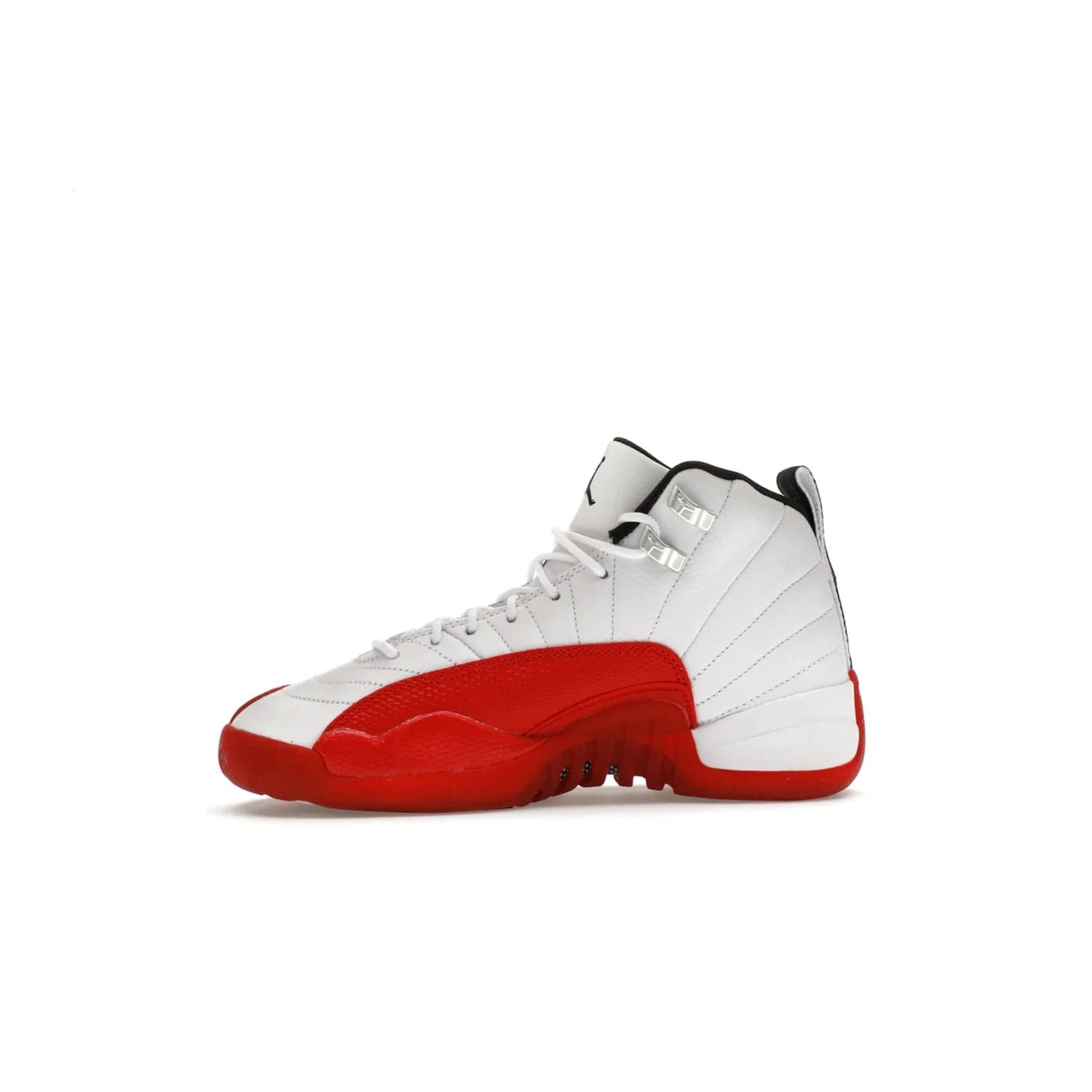 Jordan 12 Retro Cherry (2023) (GS) - Image 18 - Only at www.BallersClubKickz.com - Grab the Jordan 12 Retro Cherry (2023) (GS) and show off your signature style with these iconic kicks. Dressed in White, Black and Varsity Red, these timeless kicks are sure to turn heads. Available October 28, 2023.