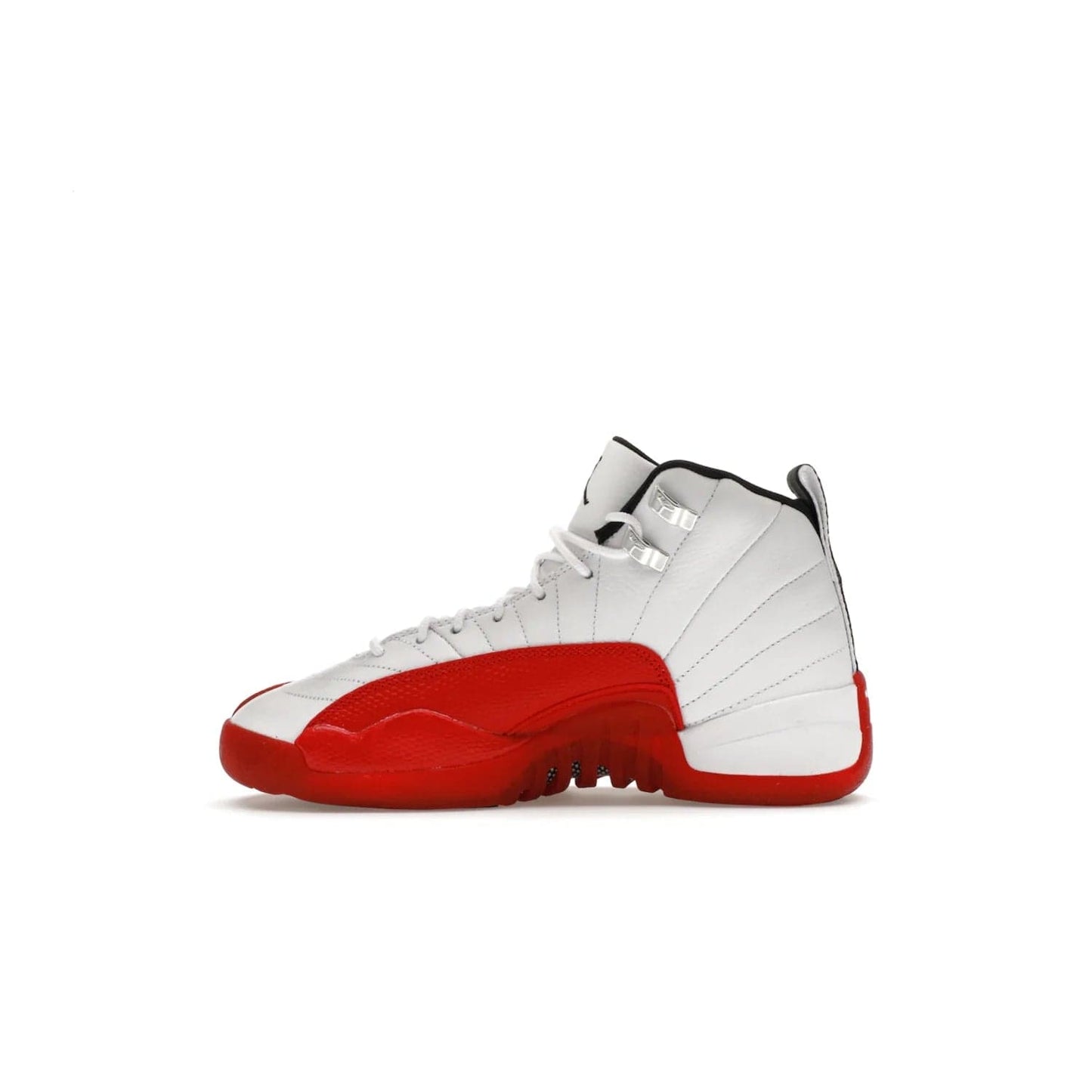 Jordan 12 Retro Cherry (2023) (GS) - Image 19 - Only at www.BallersClubKickz.com - Grab the Jordan 12 Retro Cherry (2023) (GS) and show off your signature style with these iconic kicks. Dressed in White, Black and Varsity Red, these timeless kicks are sure to turn heads. Available October 28, 2023.