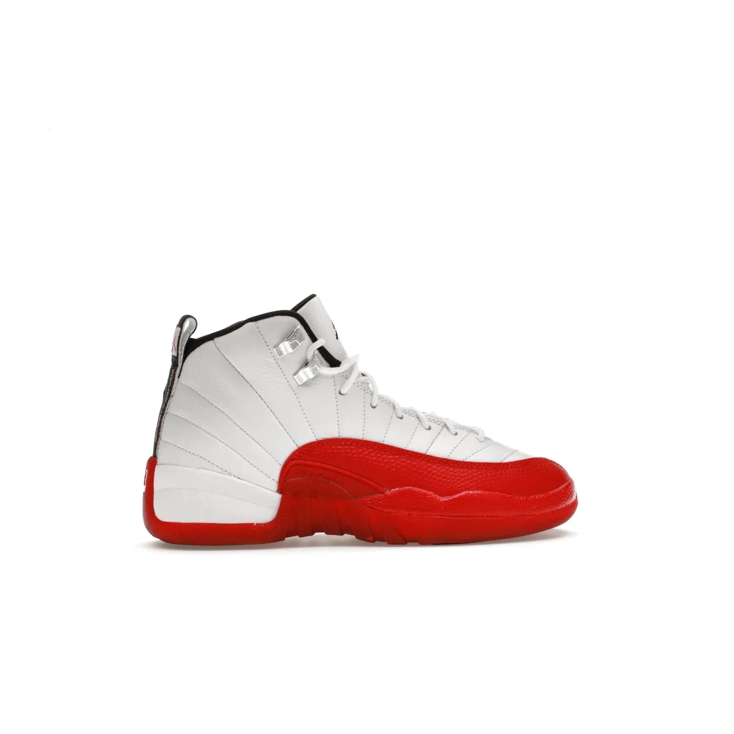 Jordan 12 Retro Cherry (2023) (GS) - Image 36 - Only at www.BallersClubKickz.com - Grab the Jordan 12 Retro Cherry (2023) (GS) and show off your signature style with these iconic kicks. Dressed in White, Black and Varsity Red, these timeless kicks are sure to turn heads. Available October 28, 2023.