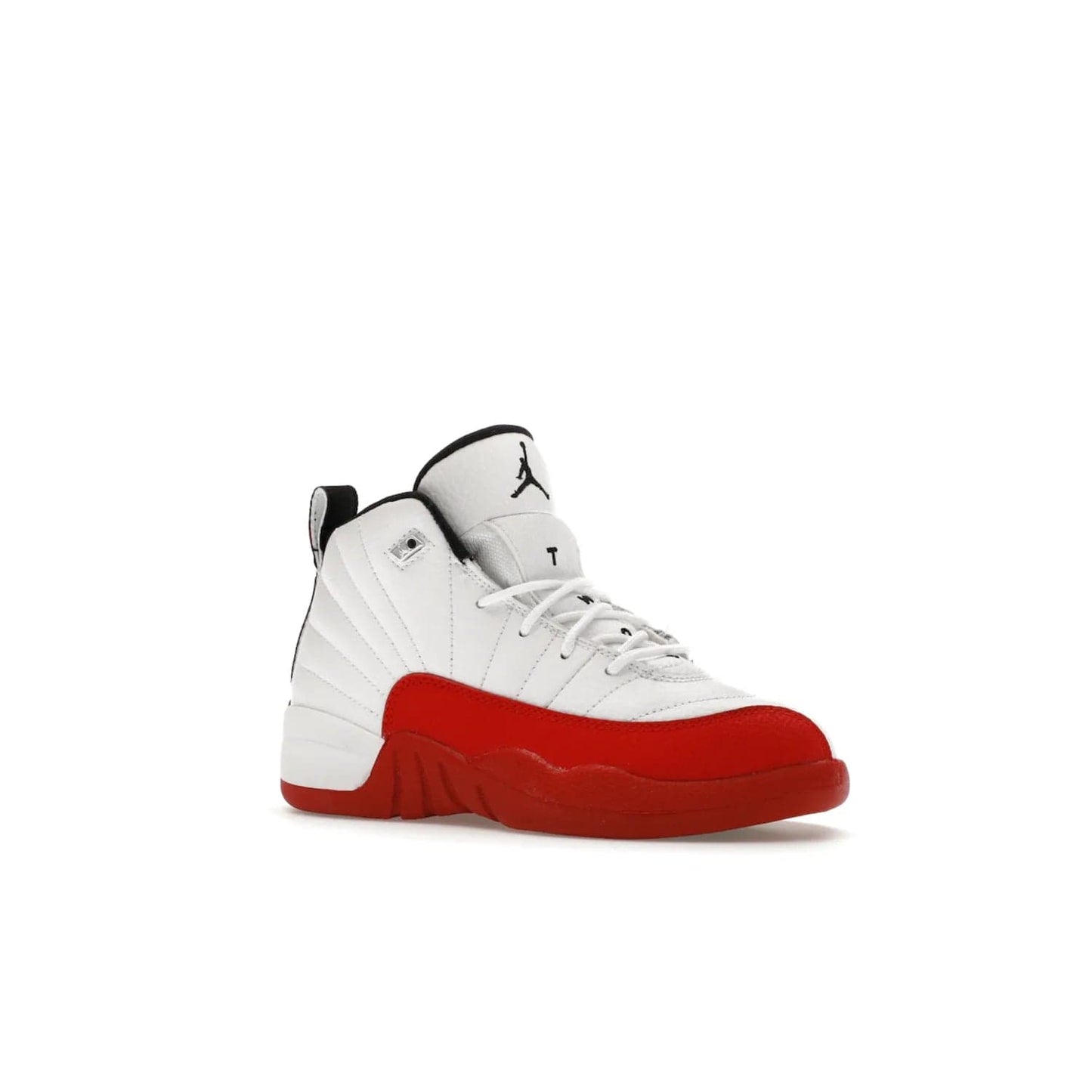 Jordan 12 Retro Cherry (2023) (PS) - Image 4 - Only at www.BallersClubKickz.com - Jordan 12 Retro Cherry dropping for toddlers in 2023! White leather upper with black overlays and red branding. Classic court style for your little one.