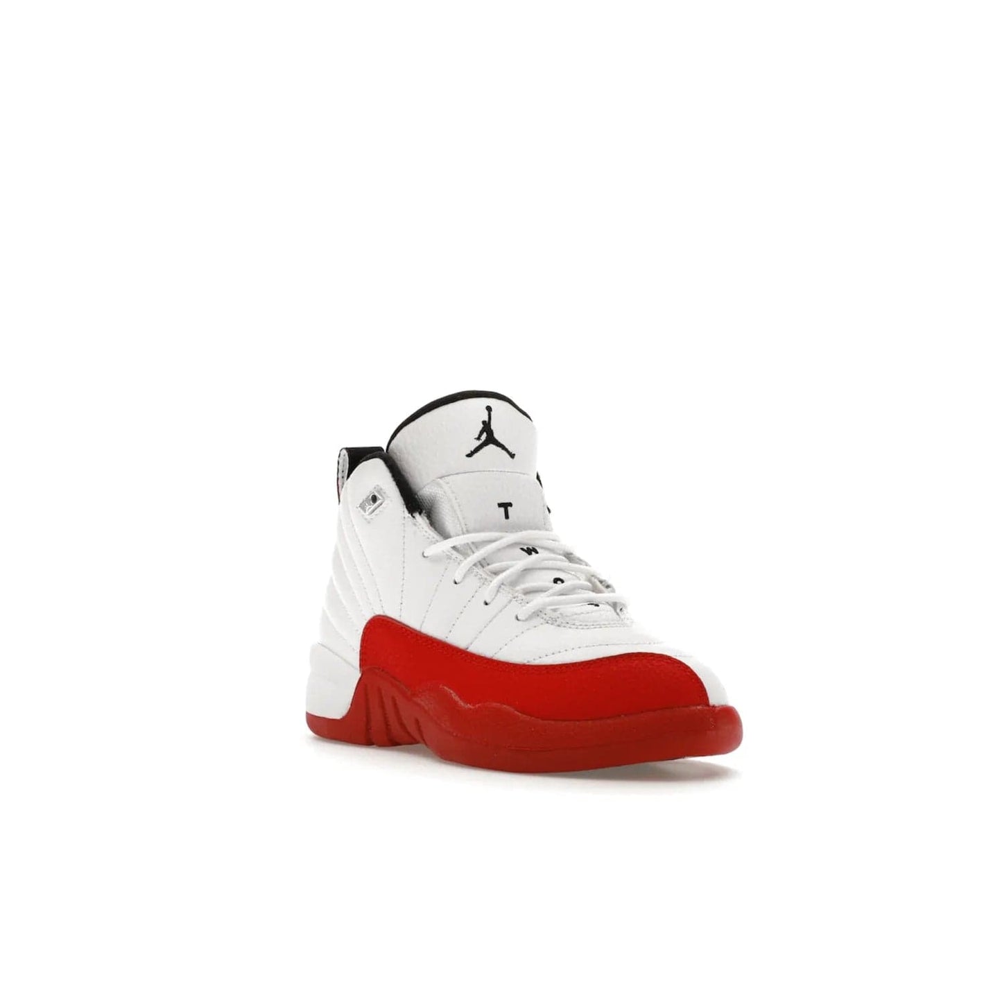 Jordan 12 Retro Cherry (2023) (PS) - Image 6 - Only at www.BallersClubKickz.com - Jordan 12 Retro Cherry dropping for toddlers in 2023! White leather upper with black overlays and red branding. Classic court style for your little one.