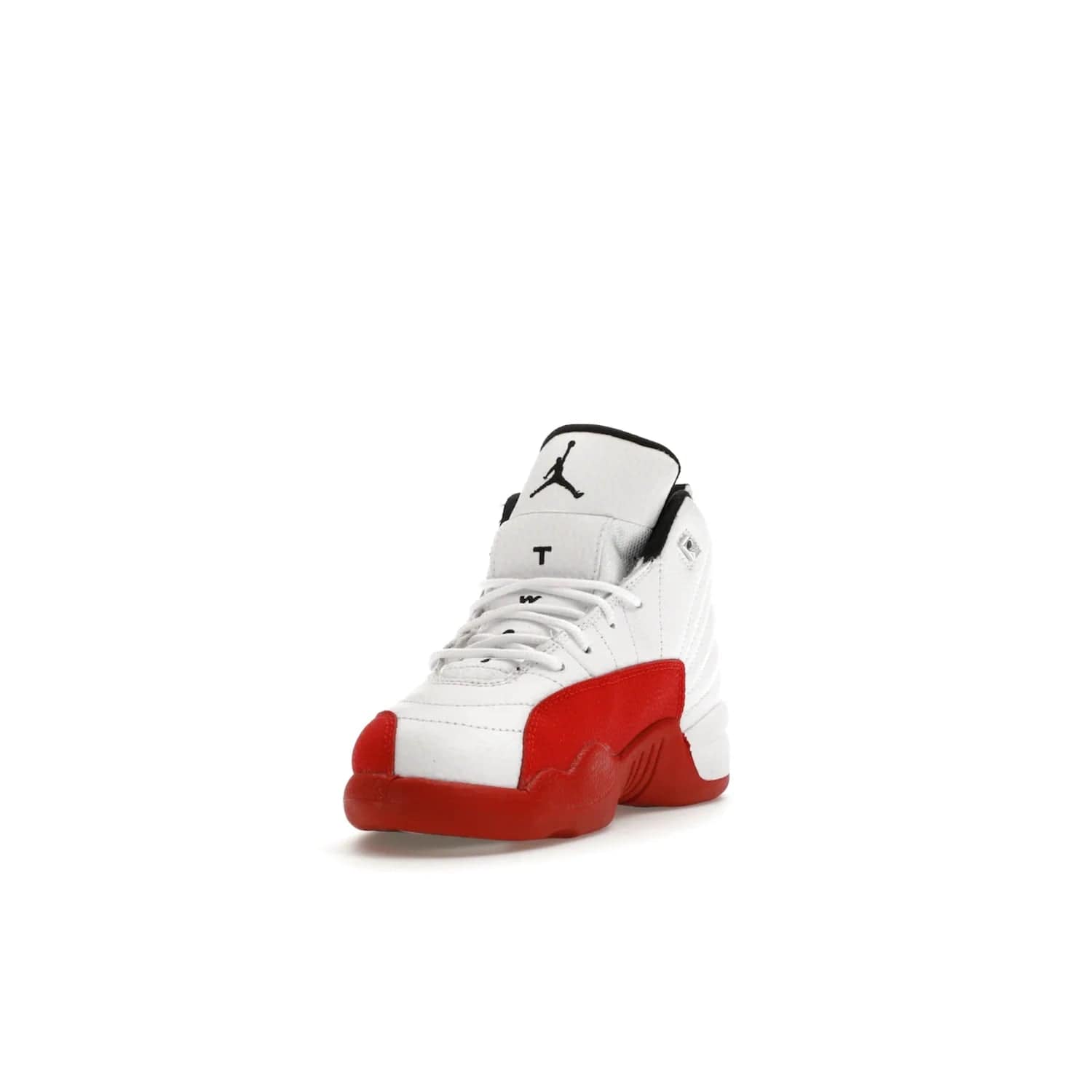 Jordan 12 Retro Cherry (2023) (PS) - Image 13 - Only at www.BallersClubKickz.com - Jordan 12 Retro Cherry dropping for toddlers in 2023! White leather upper with black overlays and red branding. Classic court style for your little one.