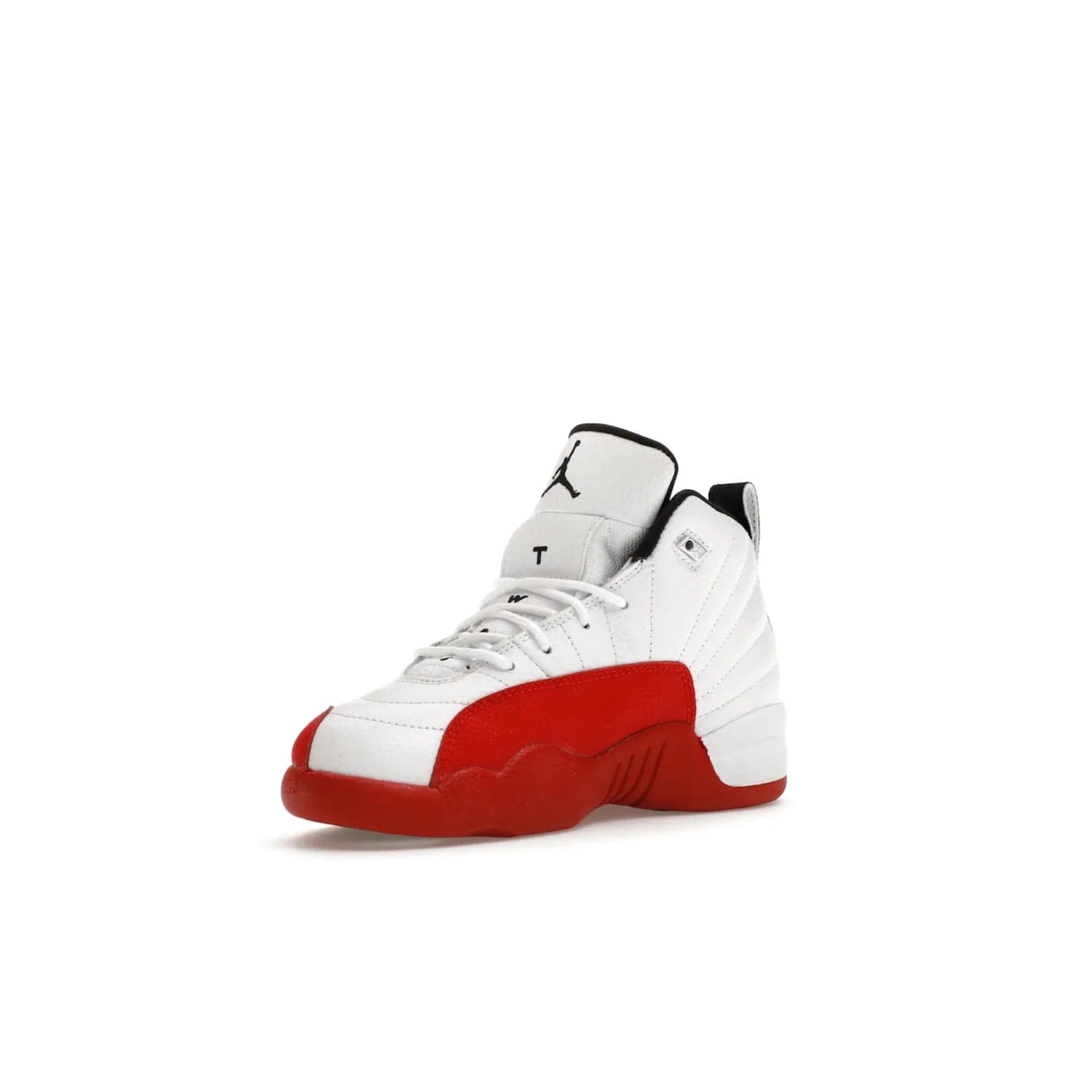 Jordan 12 Retro Cherry (2023) (PS) - Image 15 - Only at www.BallersClubKickz.com - Jordan 12 Retro Cherry dropping for toddlers in 2023! White leather upper with black overlays and red branding. Classic court style for your little one.