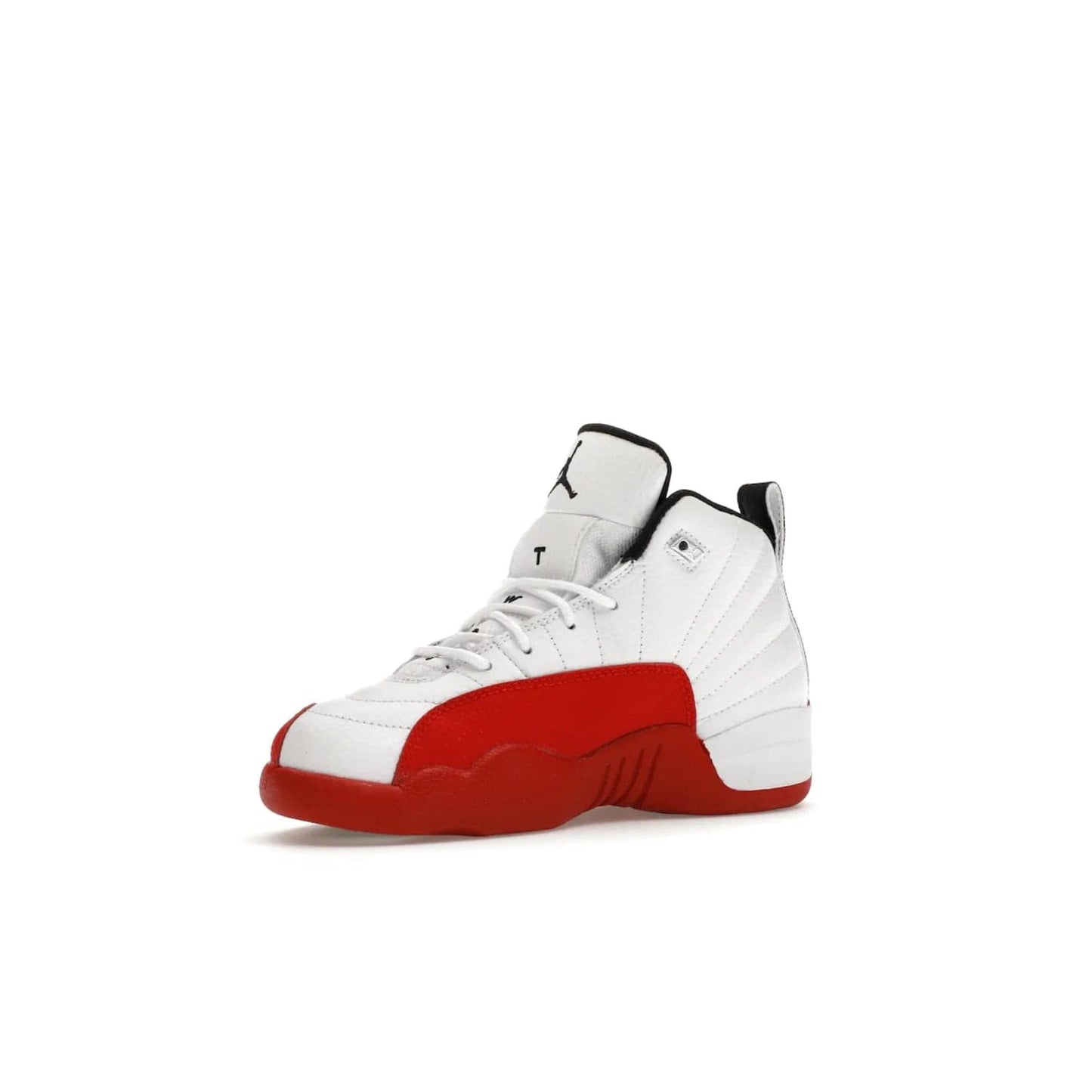 Jordan 12 Retro Cherry (2023) (PS) - Image 16 - Only at www.BallersClubKickz.com - Jordan 12 Retro Cherry dropping for toddlers in 2023! White leather upper with black overlays and red branding. Classic court style for your little one.
