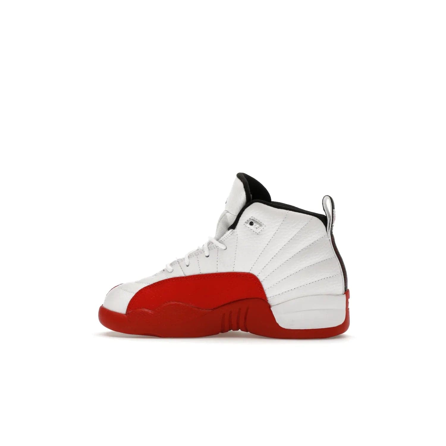 Jordan 12 Retro Cherry (2023) (PS) - Image 20 - Only at www.BallersClubKickz.com - Jordan 12 Retro Cherry dropping for toddlers in 2023! White leather upper with black overlays and red branding. Classic court style for your little one.