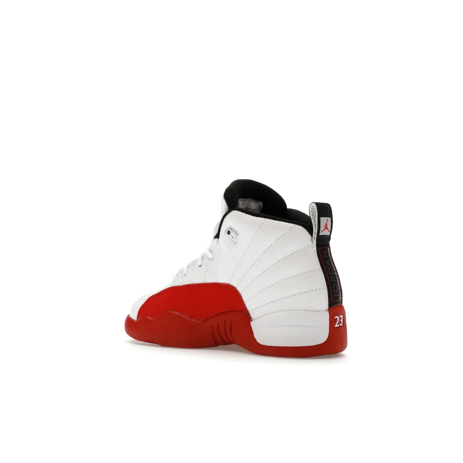 Jordan 12 Retro Cherry (2023) (PS) - Image 23 - Only at www.BallersClubKickz.com - Jordan 12 Retro Cherry dropping for toddlers in 2023! White leather upper with black overlays and red branding. Classic court style for your little one.