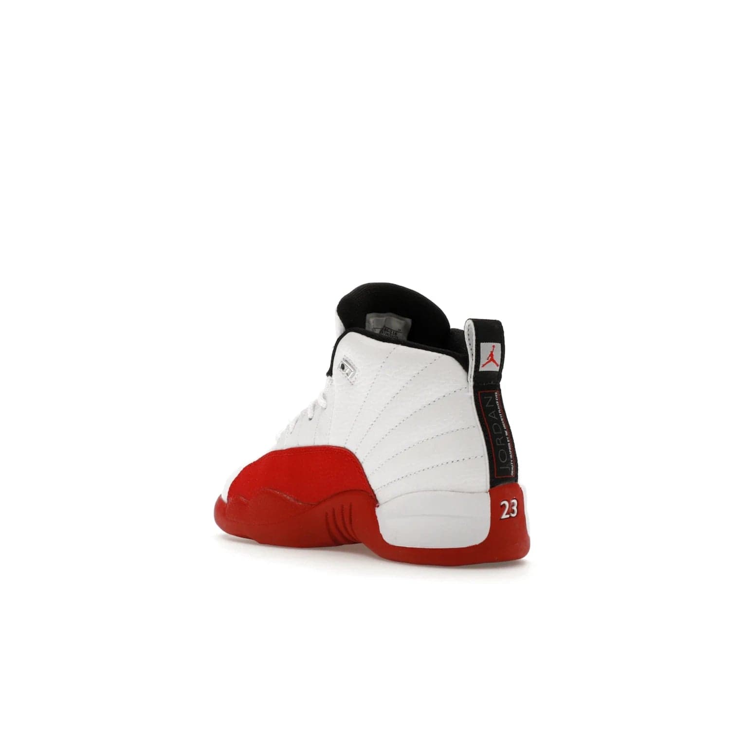 Jordan 12 Retro Cherry (2023) (PS) - Image 24 - Only at www.BallersClubKickz.com - Jordan 12 Retro Cherry dropping for toddlers in 2023! White leather upper with black overlays and red branding. Classic court style for your little one.
