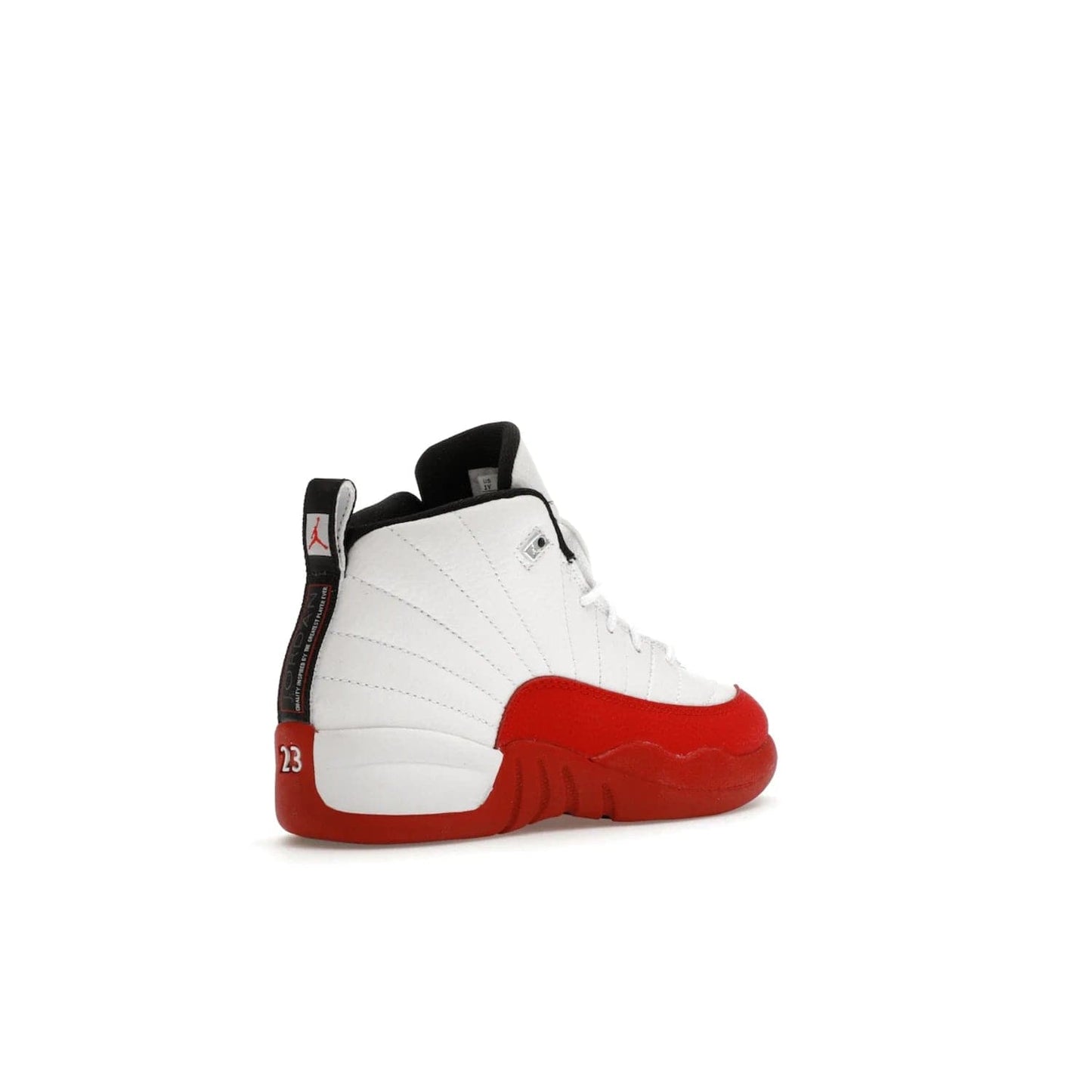 Jordan 12 Retro Cherry (2023) (PS) - Image 33 - Only at www.BallersClubKickz.com - Jordan 12 Retro Cherry dropping for toddlers in 2023! White leather upper with black overlays and red branding. Classic court style for your little one.