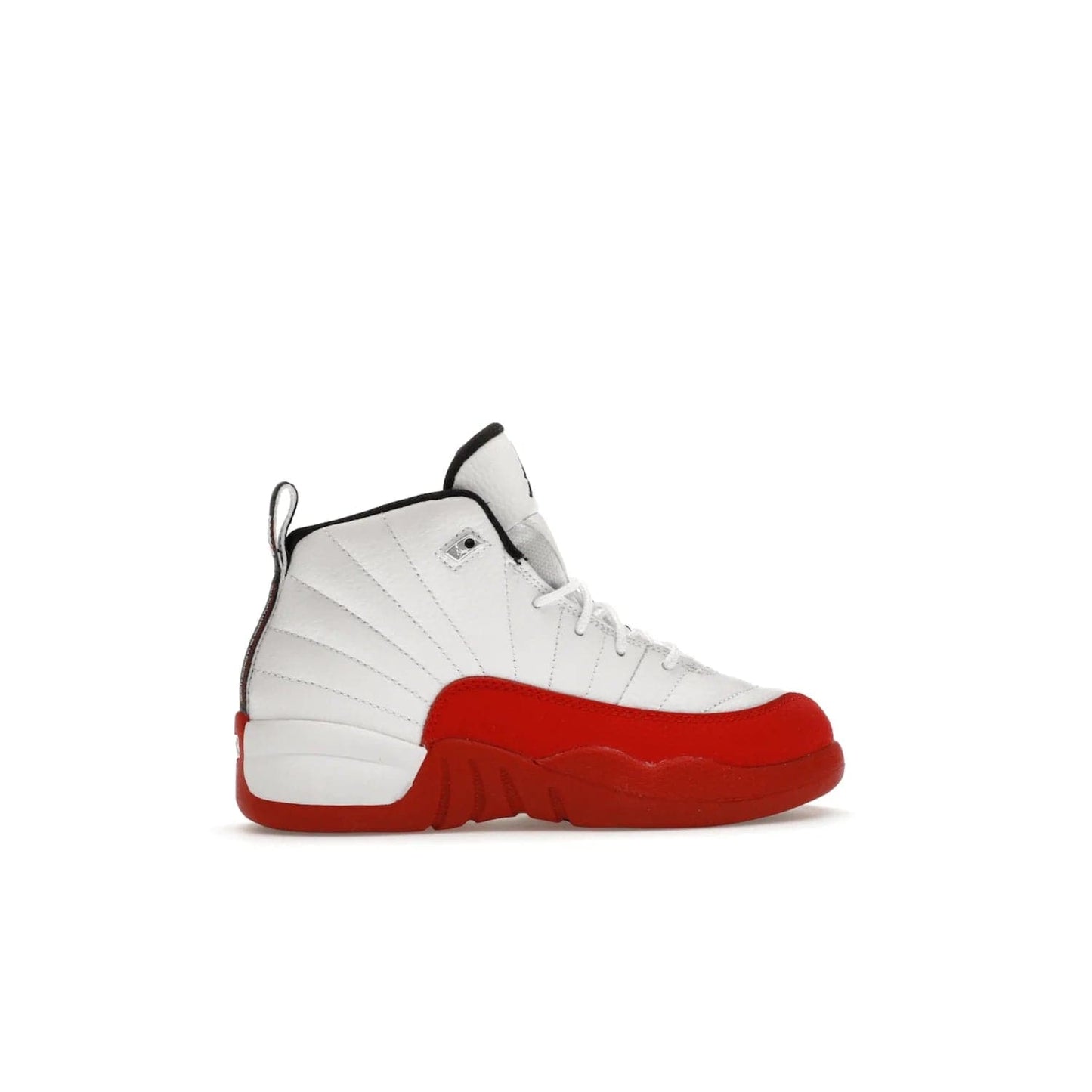 Jordan 12 Retro Cherry (2023) (PS) - Image 36 - Only at www.BallersClubKickz.com - Jordan 12 Retro Cherry dropping for toddlers in 2023! White leather upper with black overlays and red branding. Classic court style for your little one.