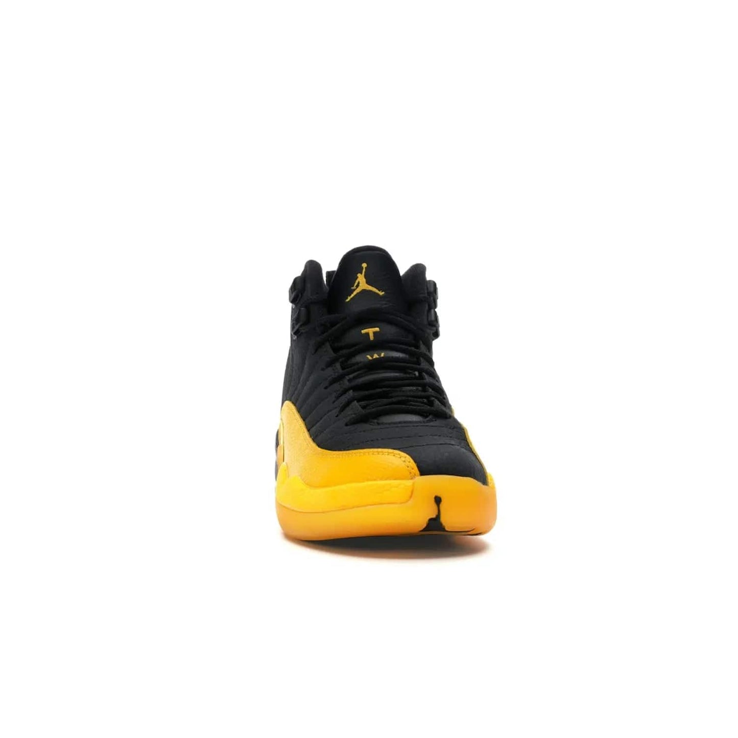 Jordan 12 Retro Black University Gold (GS) - Image 9 - Only at www.BallersClubKickz.com - Upgrade your kid's shoe collection with the Jordan 12 Retro Black University Gold. With classic style, black tumbled leather upper, and University Gold accents, it's a great summer look. Out July 2020.