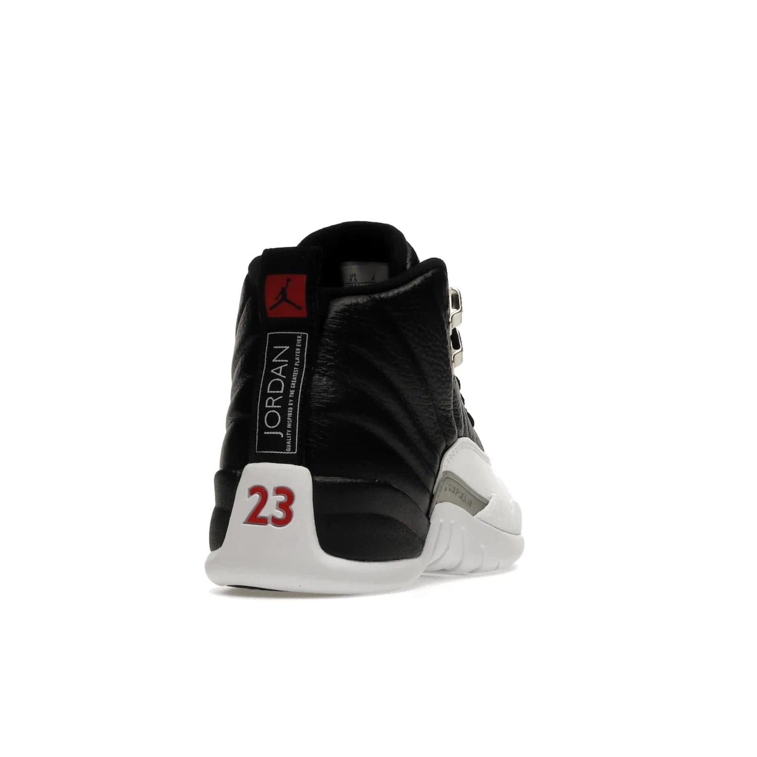 Jordan 12 Retro Playoffs (2022) - Image 30 - Only at www.BallersClubKickz.com - Retro Air Jordan 12 Playoffs. Celebrate 25 years with MJ's iconic shoe. Black tumbled leather upper, white sole with carbon fiber detailing and Jumpman embroidery. Must-have for any Jordan shoe fan. Releases March 2022.