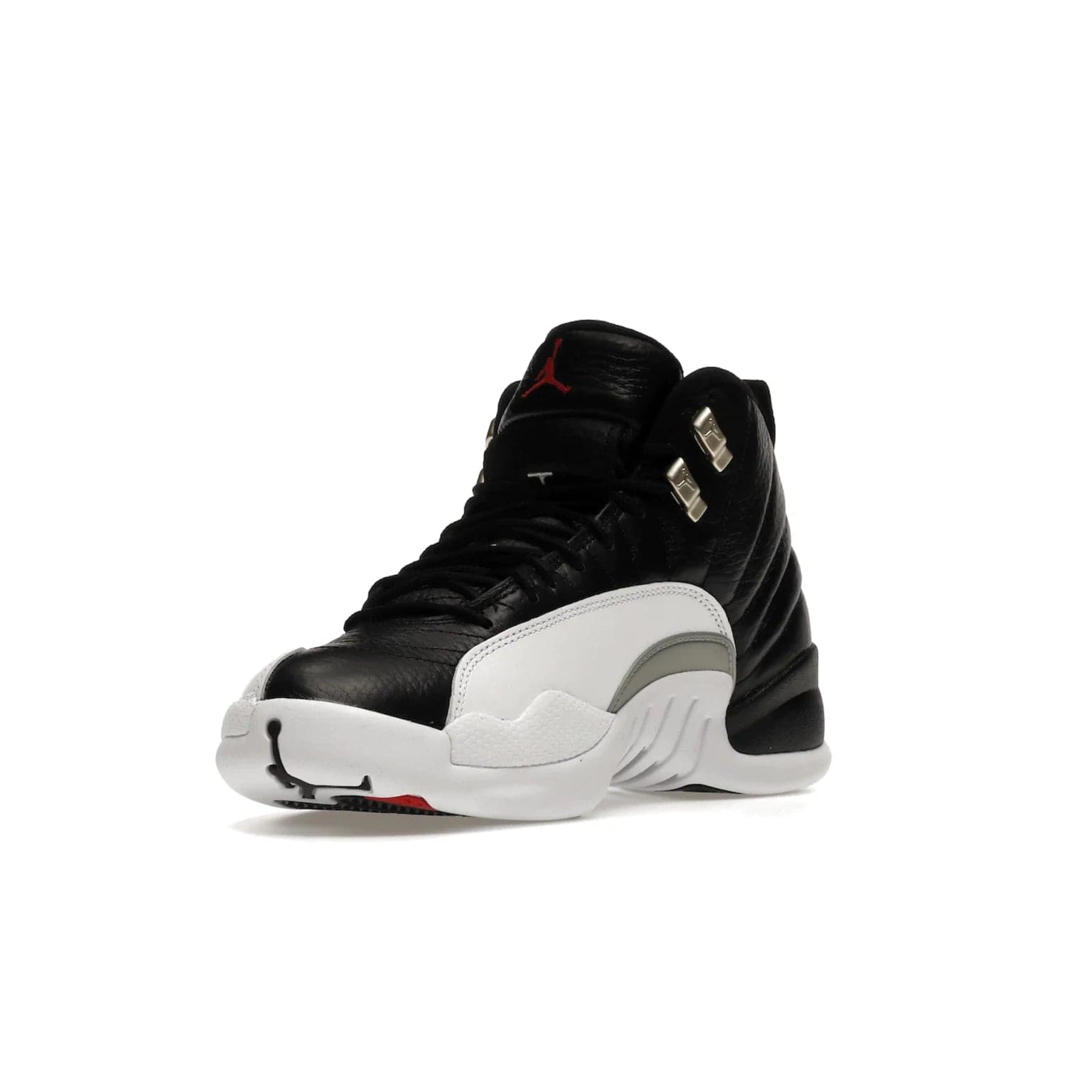 Jordan 12 Retro Playoffs (2022) - Image 14 - Only at www.BallersClubKickz.com - Retro Air Jordan 12 Playoffs. Celebrate 25 years with MJ's iconic shoe. Black tumbled leather upper, white sole with carbon fiber detailing and Jumpman embroidery. Must-have for any Jordan shoe fan. Releases March 2022.