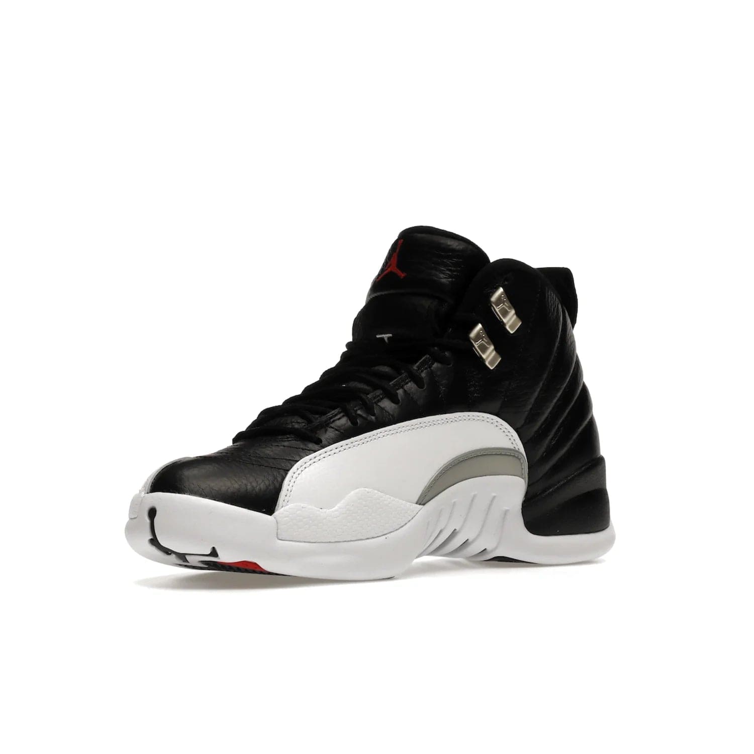 Jordan 12 Retro Playoffs (2022) - Image 15 - Only at www.BallersClubKickz.com - Retro Air Jordan 12 Playoffs. Celebrate 25 years with MJ's iconic shoe. Black tumbled leather upper, white sole with carbon fiber detailing and Jumpman embroidery. Must-have for any Jordan shoe fan. Releases March 2022.