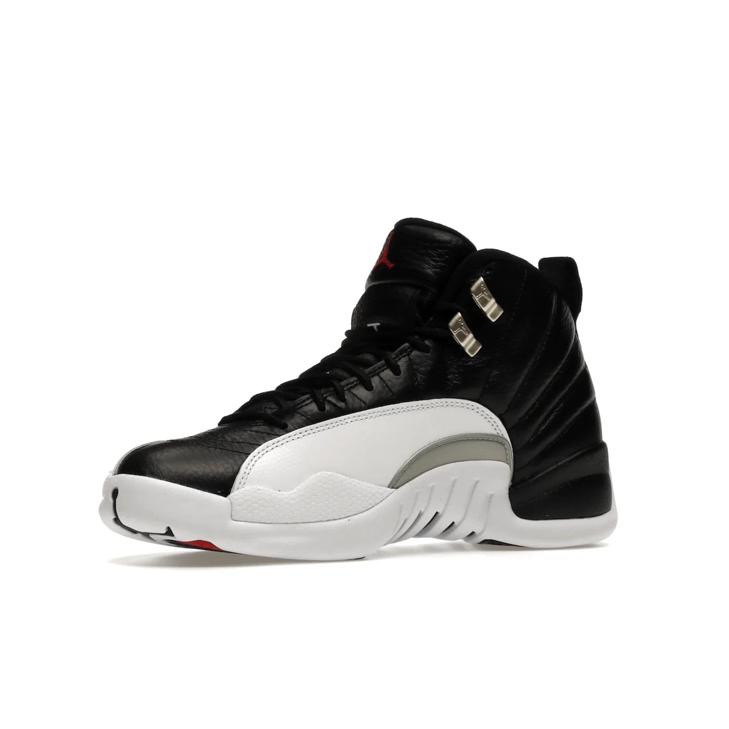 Jordan 12 Retro Playoffs (2022) - Image 16 - Only at www.BallersClubKickz.com - Retro Air Jordan 12 Playoffs. Celebrate 25 years with MJ's iconic shoe. Black tumbled leather upper, white sole with carbon fiber detailing and Jumpman embroidery. Must-have for any Jordan shoe fan. Releases March 2022.