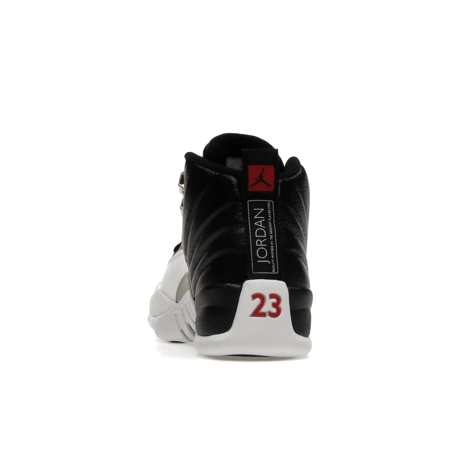 Jordan 12 Retro Playoffs (2022) - Image 27 - Only at www.BallersClubKickz.com - Retro Air Jordan 12 Playoffs. Celebrate 25 years with MJ's iconic shoe. Black tumbled leather upper, white sole with carbon fiber detailing and Jumpman embroidery. Must-have for any Jordan shoe fan. Releases March 2022.