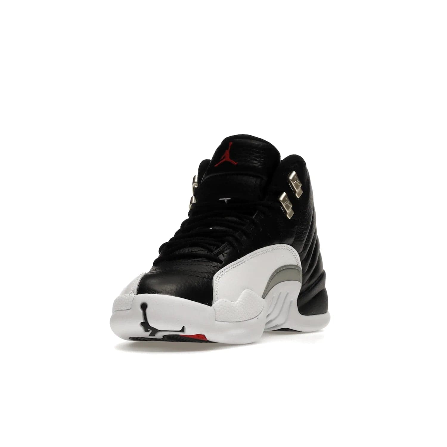 Jordan 12 Retro Playoffs (2022) - Image 13 - Only at www.BallersClubKickz.com - Retro Air Jordan 12 Playoffs. Celebrate 25 years with MJ's iconic shoe. Black tumbled leather upper, white sole with carbon fiber detailing and Jumpman embroidery. Must-have for any Jordan shoe fan. Releases March 2022.