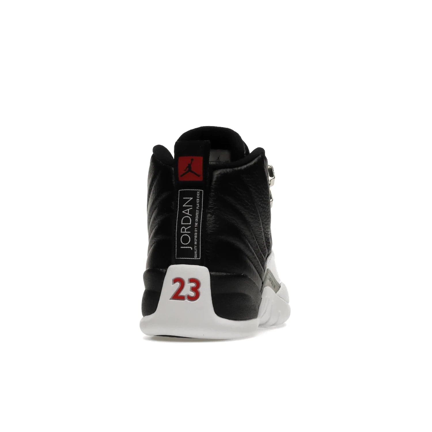 Jordan 12 Retro Playoffs (2022) - Image 29 - Only at www.BallersClubKickz.com - Retro Air Jordan 12 Playoffs. Celebrate 25 years with MJ's iconic shoe. Black tumbled leather upper, white sole with carbon fiber detailing and Jumpman embroidery. Must-have for any Jordan shoe fan. Releases March 2022.