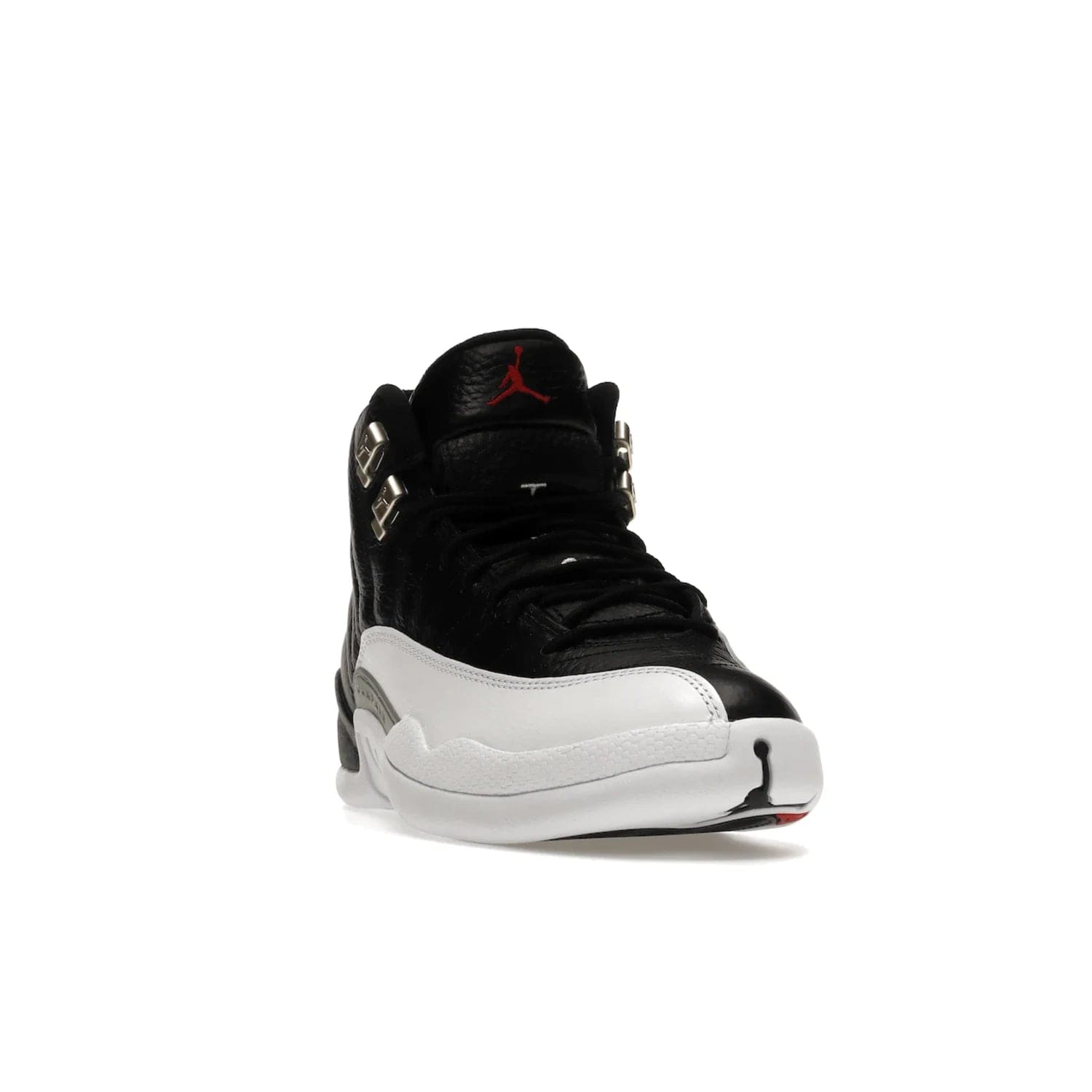 Jordan 12 Retro Playoffs (2022) - Image 8 - Only at www.BallersClubKickz.com - Retro Air Jordan 12 Playoffs. Celebrate 25 years with MJ's iconic shoe. Black tumbled leather upper, white sole with carbon fiber detailing and Jumpman embroidery. Must-have for any Jordan shoe fan. Releases March 2022.