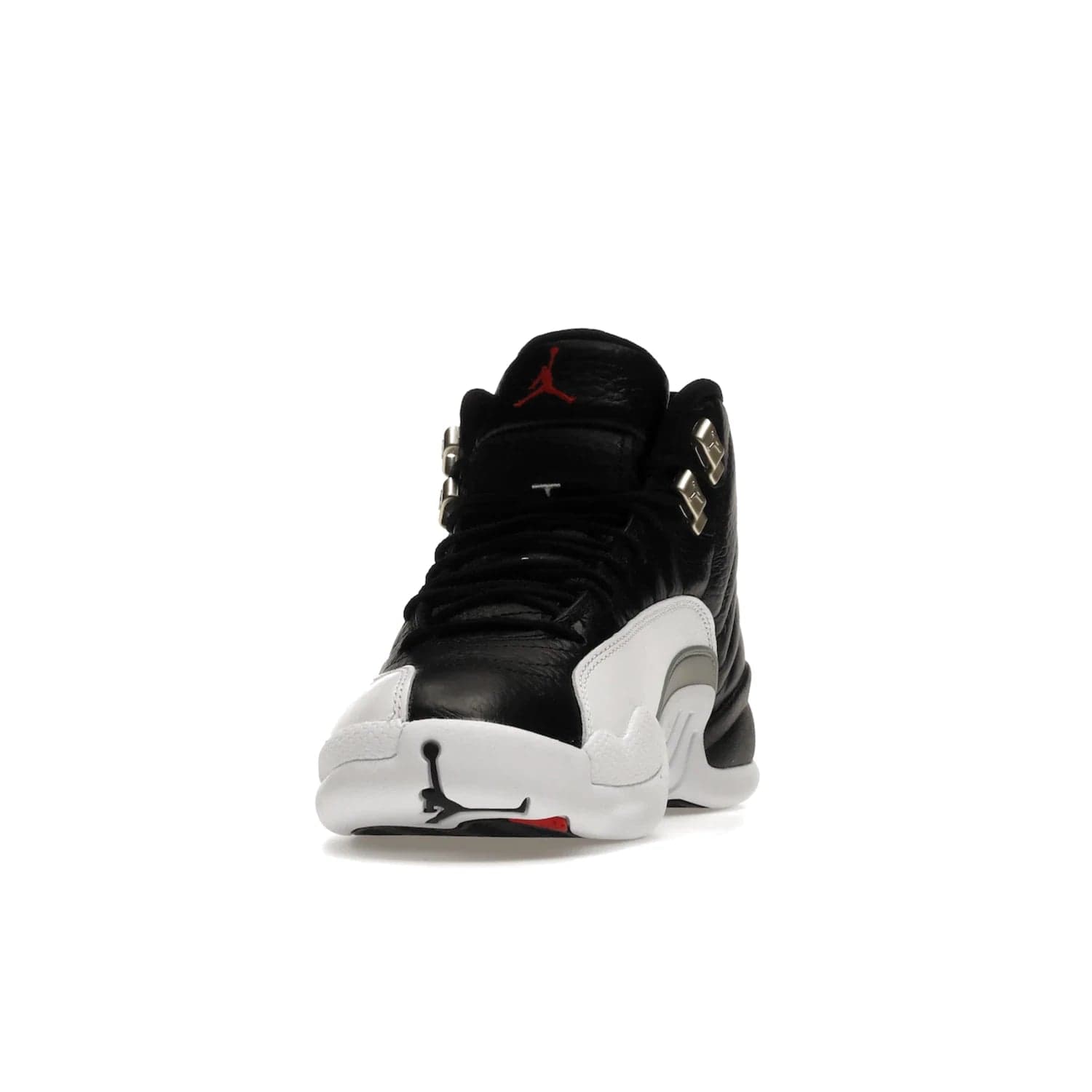 Jordan 12 Retro Playoffs (2022) - Image 12 - Only at www.BallersClubKickz.com - Retro Air Jordan 12 Playoffs. Celebrate 25 years with MJ's iconic shoe. Black tumbled leather upper, white sole with carbon fiber detailing and Jumpman embroidery. Must-have for any Jordan shoe fan. Releases March 2022.