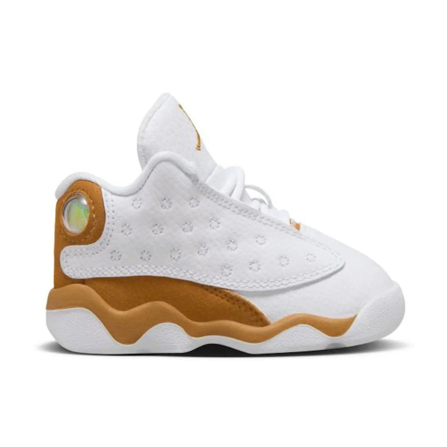 Jordan 13 Retro Wheat (2023) (TD) - Image 1 - Only at www.BallersClubKickz.com - Must-have Jordan 13 Retro Wheat shoes! White-based upper with wheat details for a stylish finish. Midfoot support and cushioning for a comfortable fit every time. Pre-order now and step out in style!
