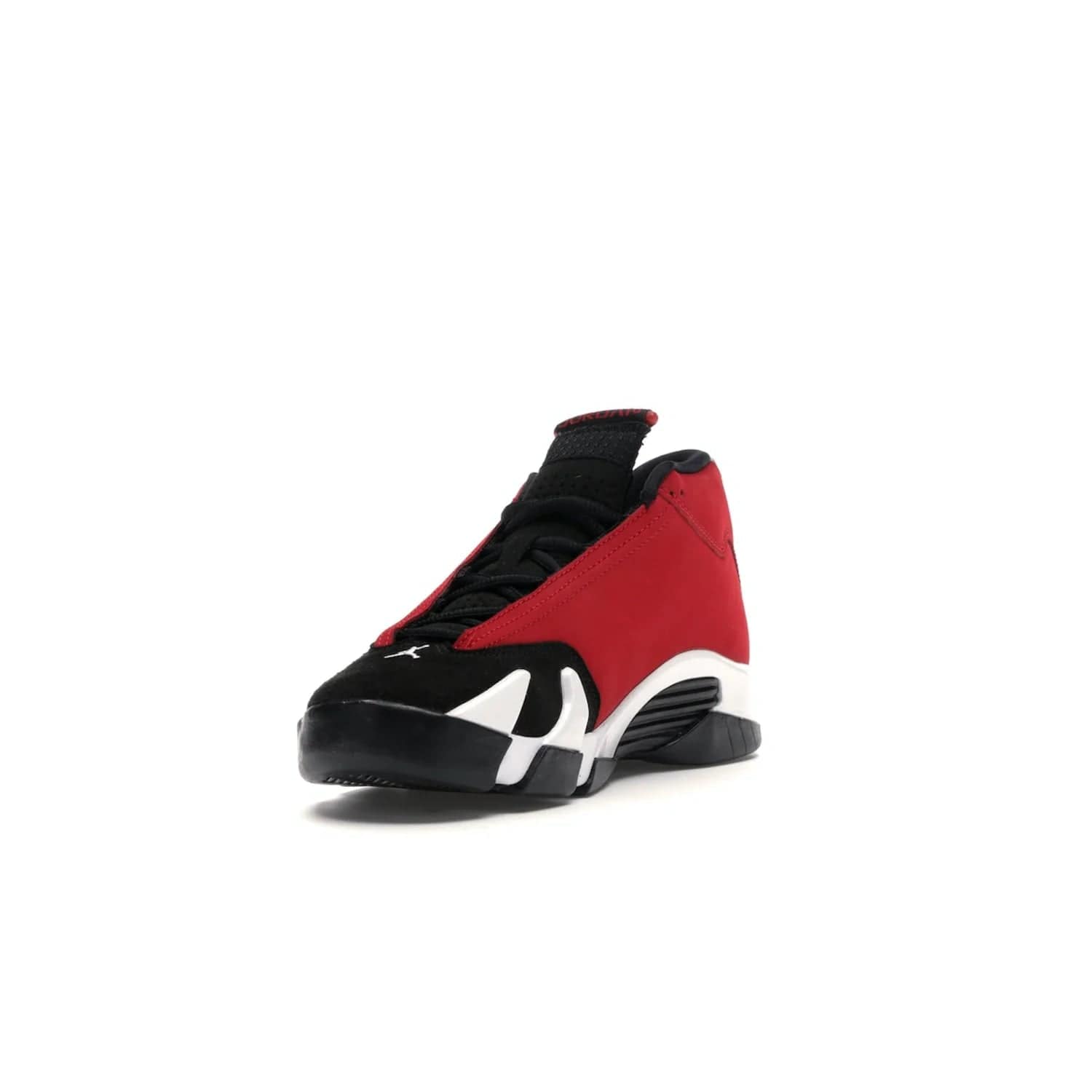 Jordan 14 Retro Gym Red Toro (GS) - Image 13 - Only at www.BallersClubKickz.com - Introducing the Air Jordan 14 Retro Toro GS – perfect for young grade schoolers. Combining black and red suede, Zoom Air cushioning and a Jumpman logo. Get yours on 2 July for $140!