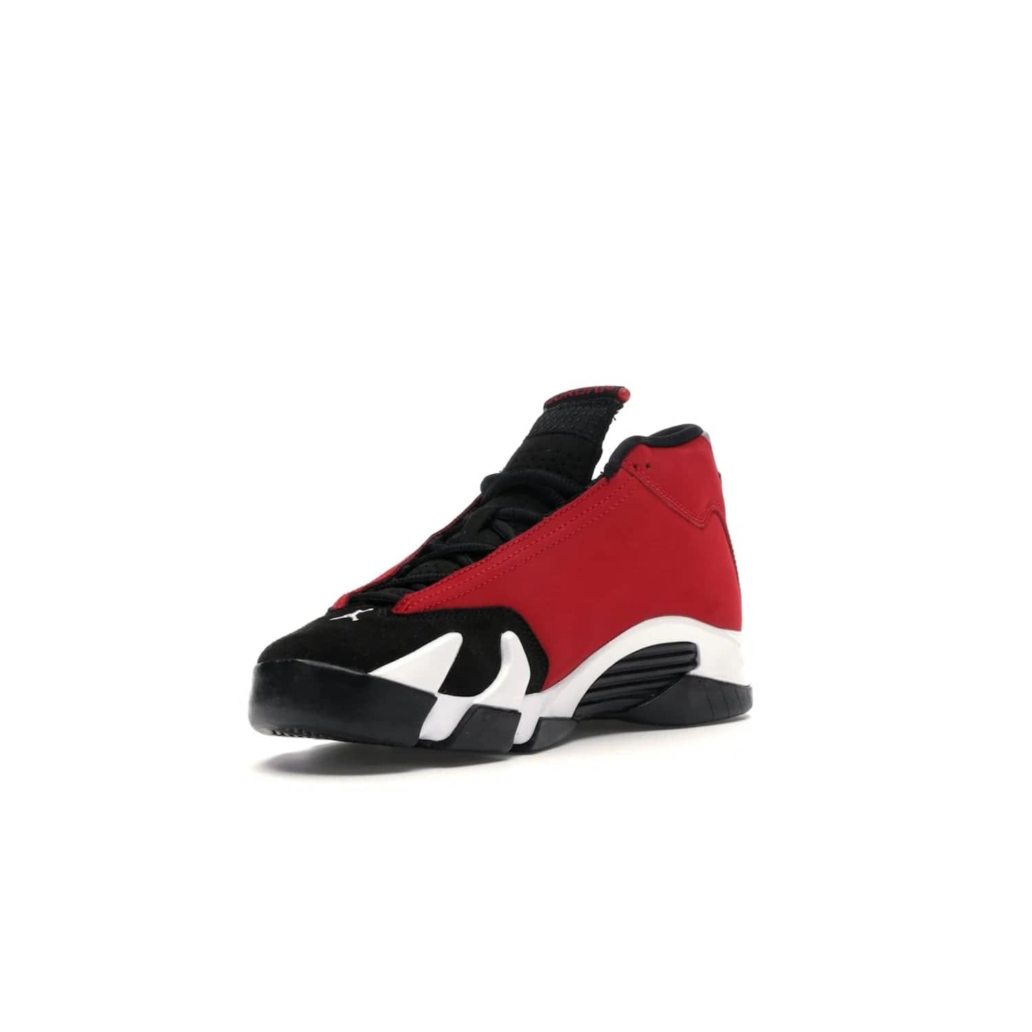 Jordan 14 Retro Gym Red Toro (GS) - Image 14 - Only at www.BallersClubKickz.com - Introducing the Air Jordan 14 Retro Toro GS – perfect for young grade schoolers. Combining black and red suede, Zoom Air cushioning and a Jumpman logo. Get yours on 2 July for $140!