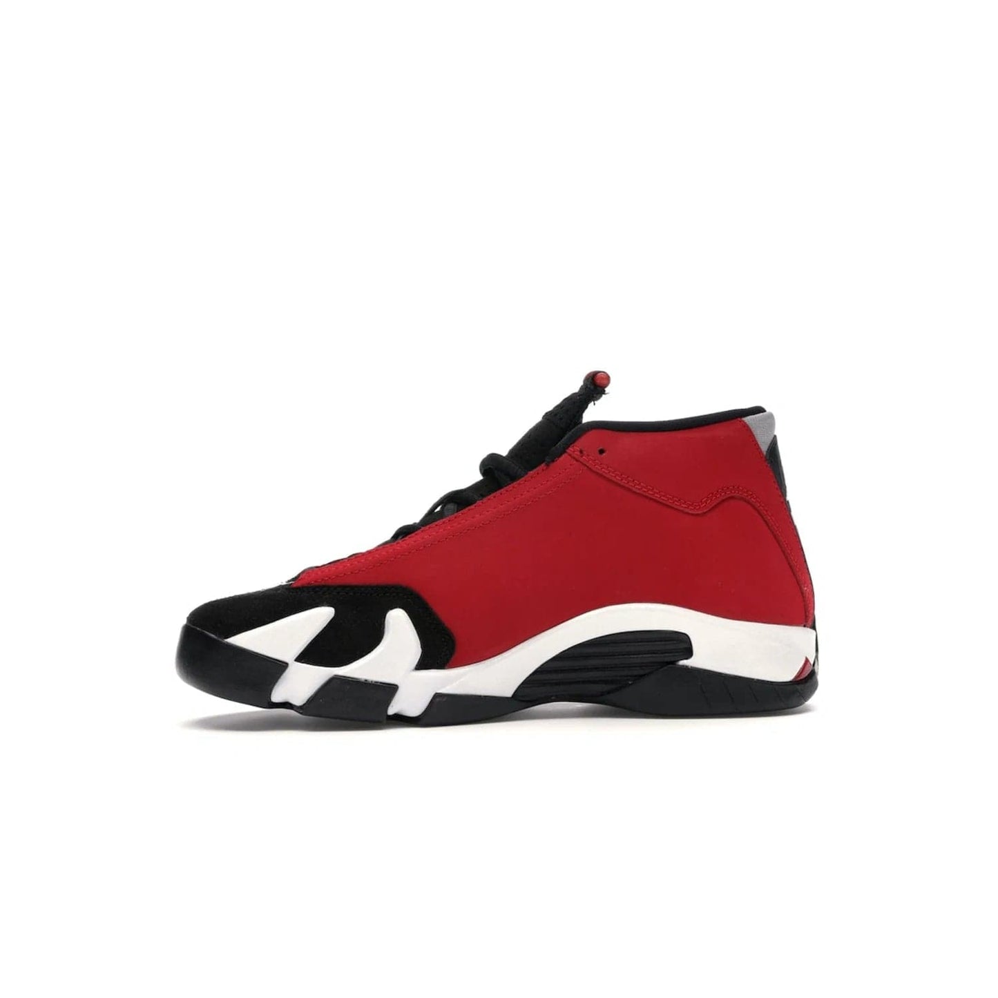 Jordan 14 Retro Gym Red Toro (GS) - Image 18 - Only at www.BallersClubKickz.com - Introducing the Air Jordan 14 Retro Toro GS – perfect for young grade schoolers. Combining black and red suede, Zoom Air cushioning and a Jumpman logo. Get yours on 2 July for $140!