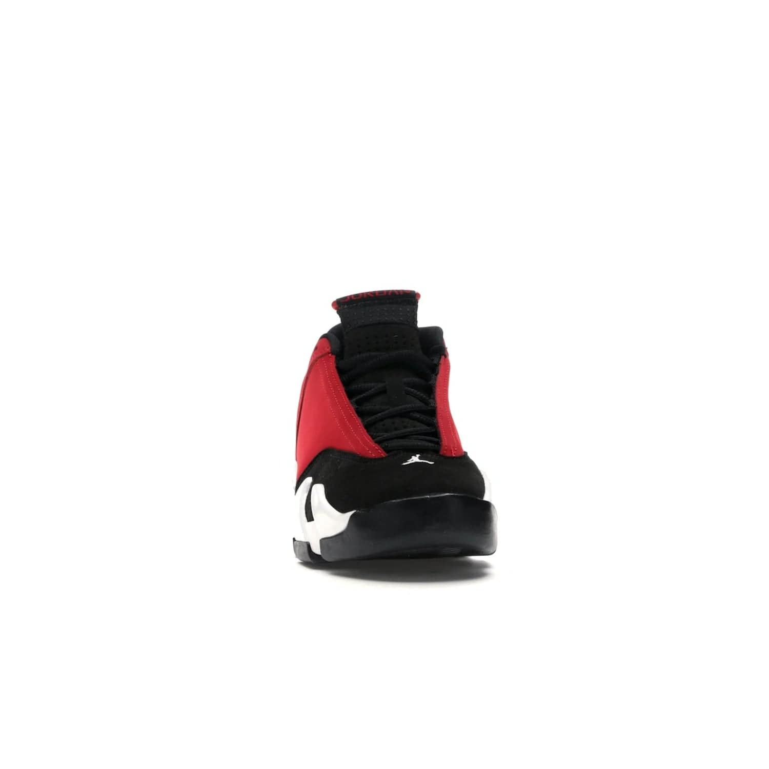 Jordan 14 Retro Gym Red Toro (GS) - Image 9 - Only at www.BallersClubKickz.com - Introducing the Air Jordan 14 Retro Toro GS – perfect for young grade schoolers. Combining black and red suede, Zoom Air cushioning and a Jumpman logo. Get yours on 2 July for $140!