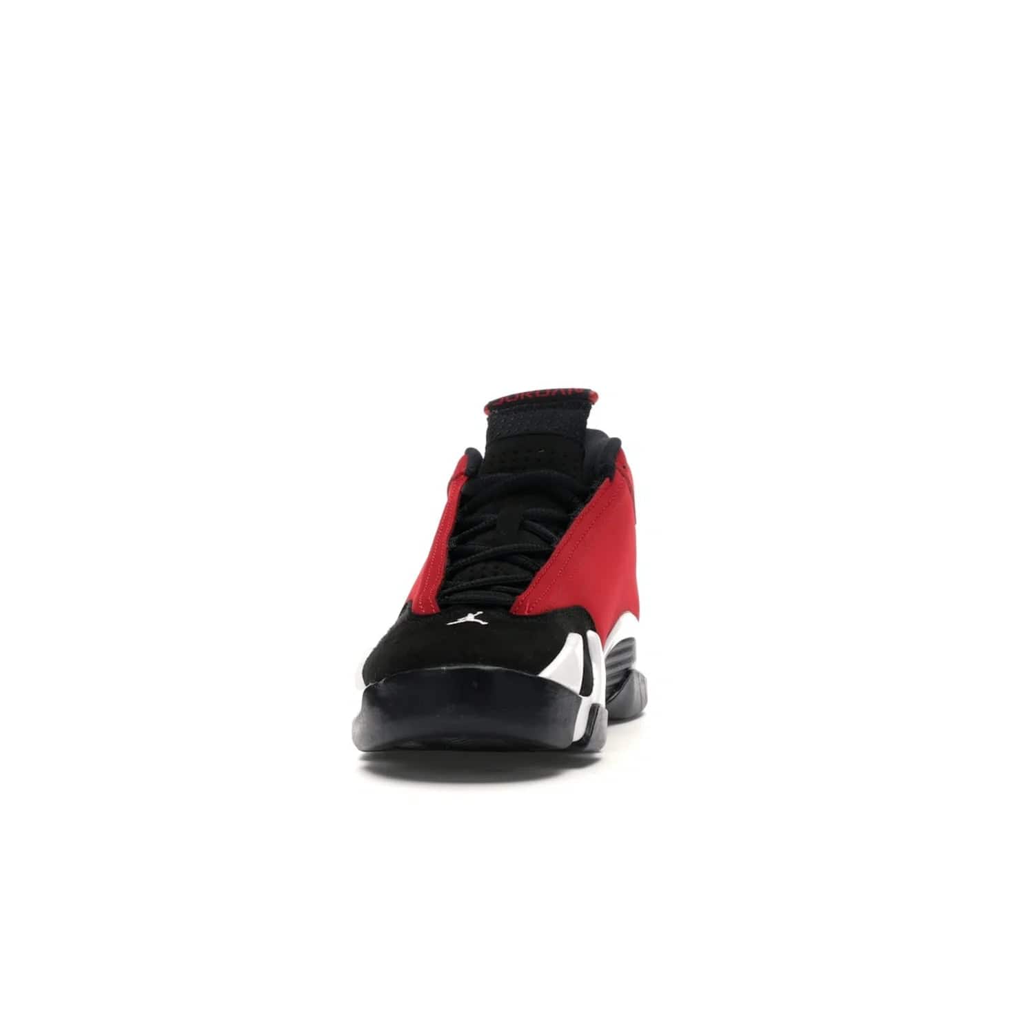 Jordan 14 Retro Gym Red Toro (GS) - Image 11 - Only at www.BallersClubKickz.com - Introducing the Air Jordan 14 Retro Toro GS – perfect for young grade schoolers. Combining black and red suede, Zoom Air cushioning and a Jumpman logo. Get yours on 2 July for $140!