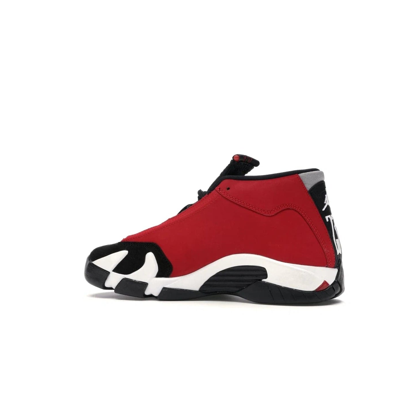 Jordan 14 Retro Gym Red Toro (GS) - Image 21 - Only at www.BallersClubKickz.com - Introducing the Air Jordan 14 Retro Toro GS – perfect for young grade schoolers. Combining black and red suede, Zoom Air cushioning and a Jumpman logo. Get yours on 2 July for $140!