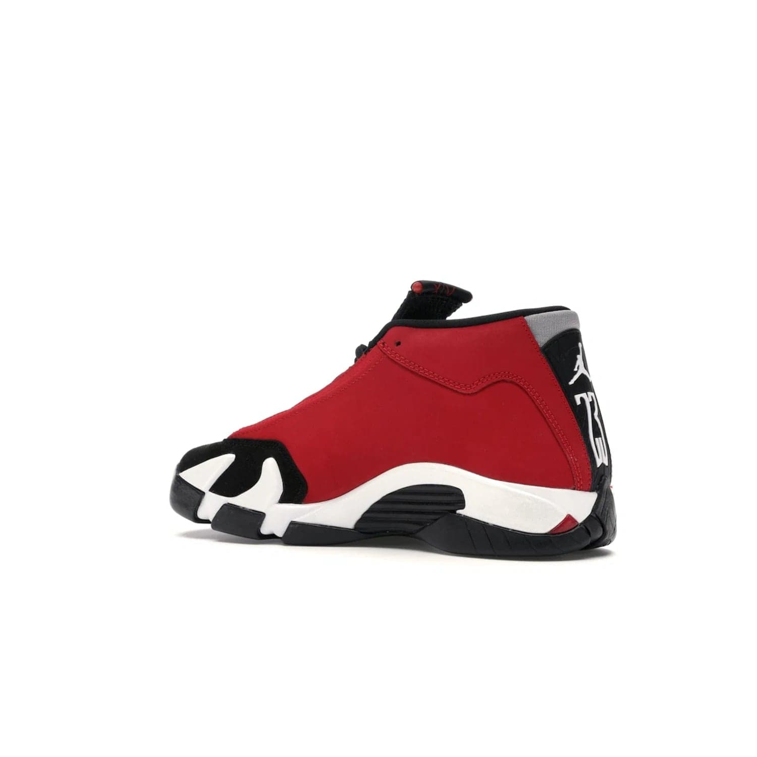 Jordan 14 Retro Gym Red Toro (GS) - Image 22 - Only at www.BallersClubKickz.com - Introducing the Air Jordan 14 Retro Toro GS – perfect for young grade schoolers. Combining black and red suede, Zoom Air cushioning and a Jumpman logo. Get yours on 2 July for $140!