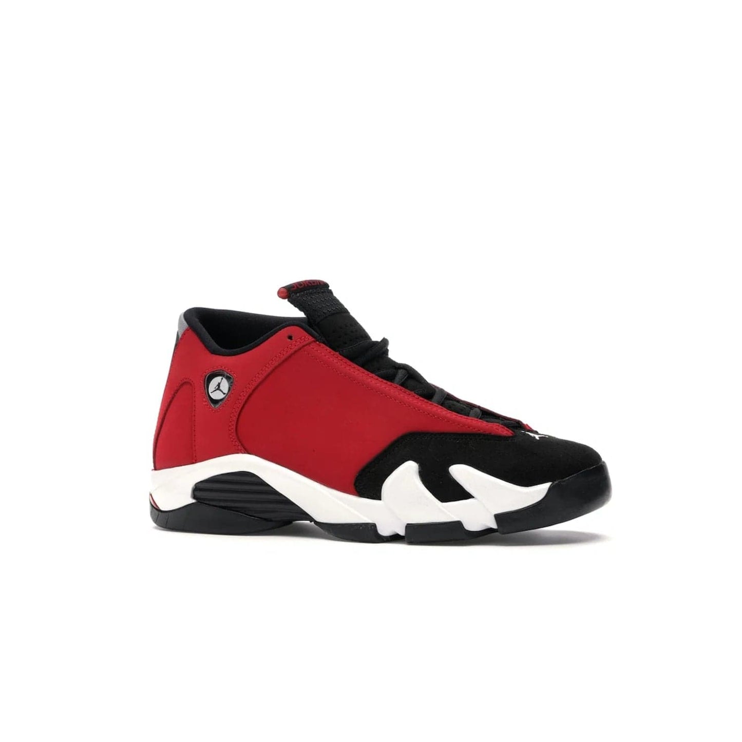 Jordan 14 Retro Gym Red Toro (GS) - Image 3 - Only at www.BallersClubKickz.com - Introducing the Air Jordan 14 Retro Toro GS – perfect for young grade schoolers. Combining black and red suede, Zoom Air cushioning and a Jumpman logo. Get yours on 2 July for $140!