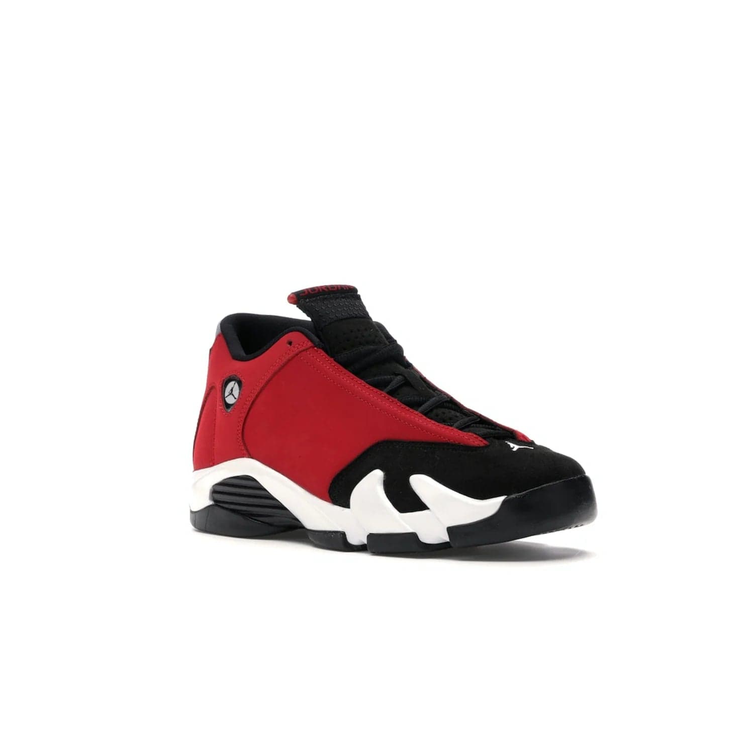 Jordan 14 Retro Gym Red Toro (GS) - Image 5 - Only at www.BallersClubKickz.com - Introducing the Air Jordan 14 Retro Toro GS – perfect for young grade schoolers. Combining black and red suede, Zoom Air cushioning and a Jumpman logo. Get yours on 2 July for $140!