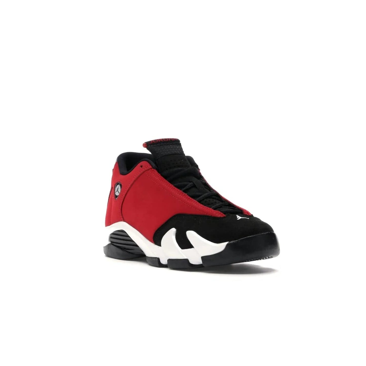Jordan 14 Retro Gym Red Toro (GS) - Image 6 - Only at www.BallersClubKickz.com - Introducing the Air Jordan 14 Retro Toro GS – perfect for young grade schoolers. Combining black and red suede, Zoom Air cushioning and a Jumpman logo. Get yours on 2 July for $140!